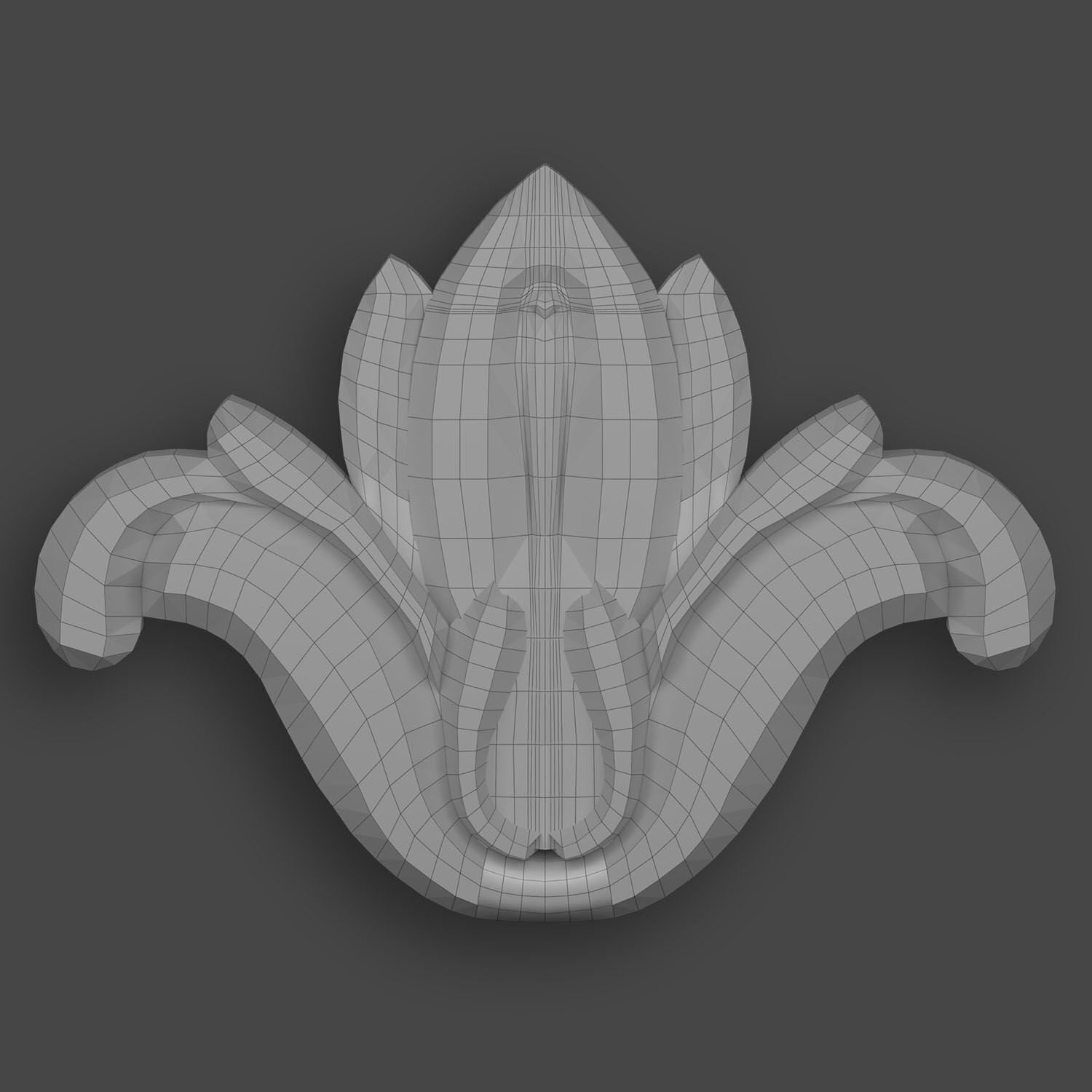 5 Flowers Ornamental Pack 8 3D model_21