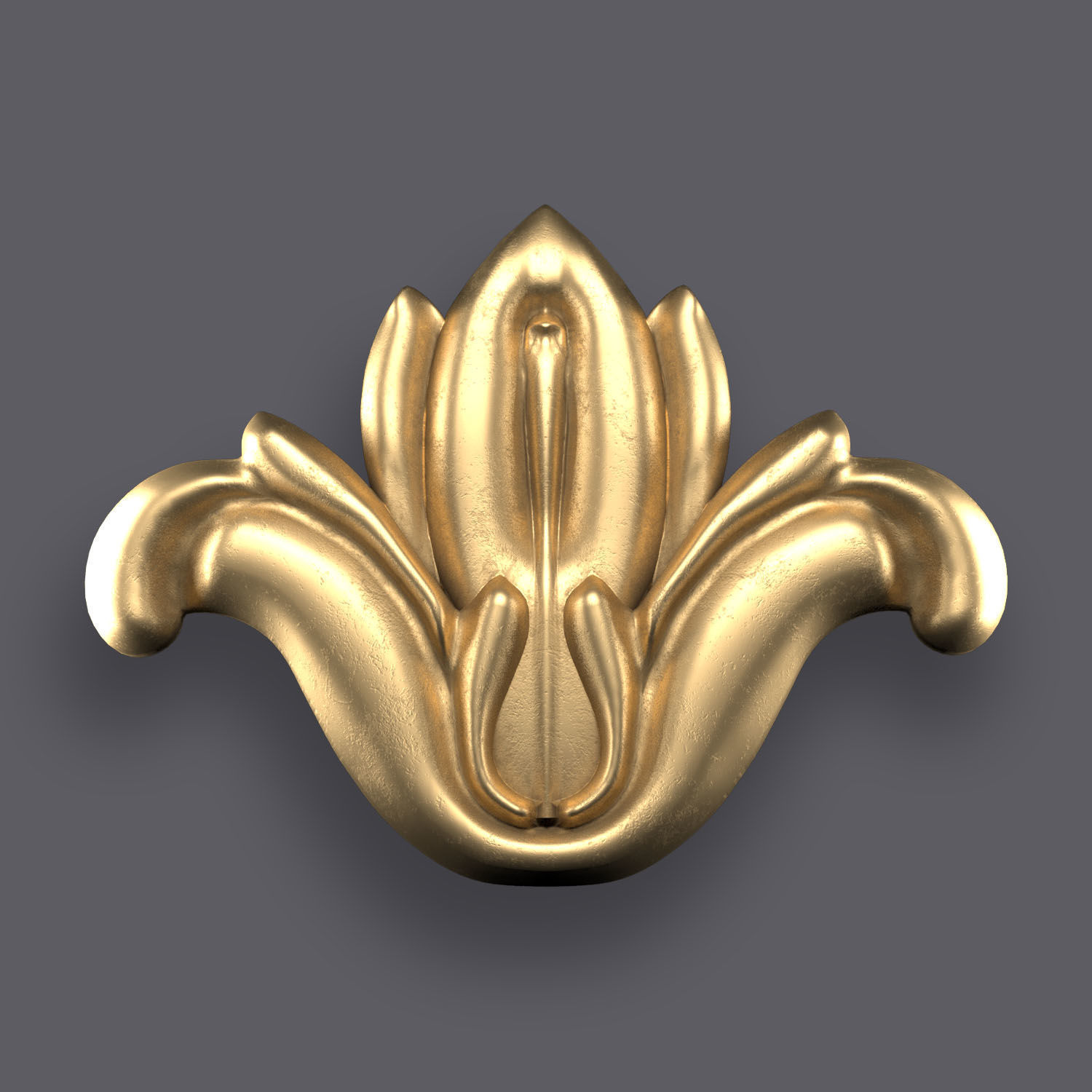 5 Flowers Ornamental Pack 8 3D model_3