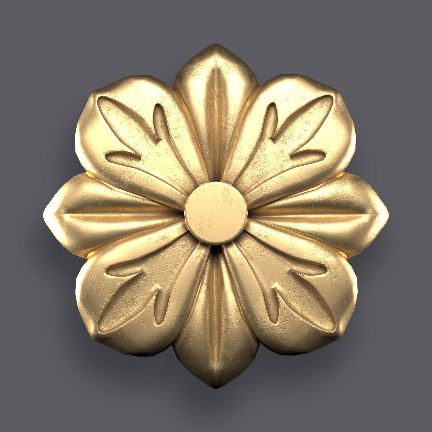 5 Flowers Ornamental Pack 8 3D model_2