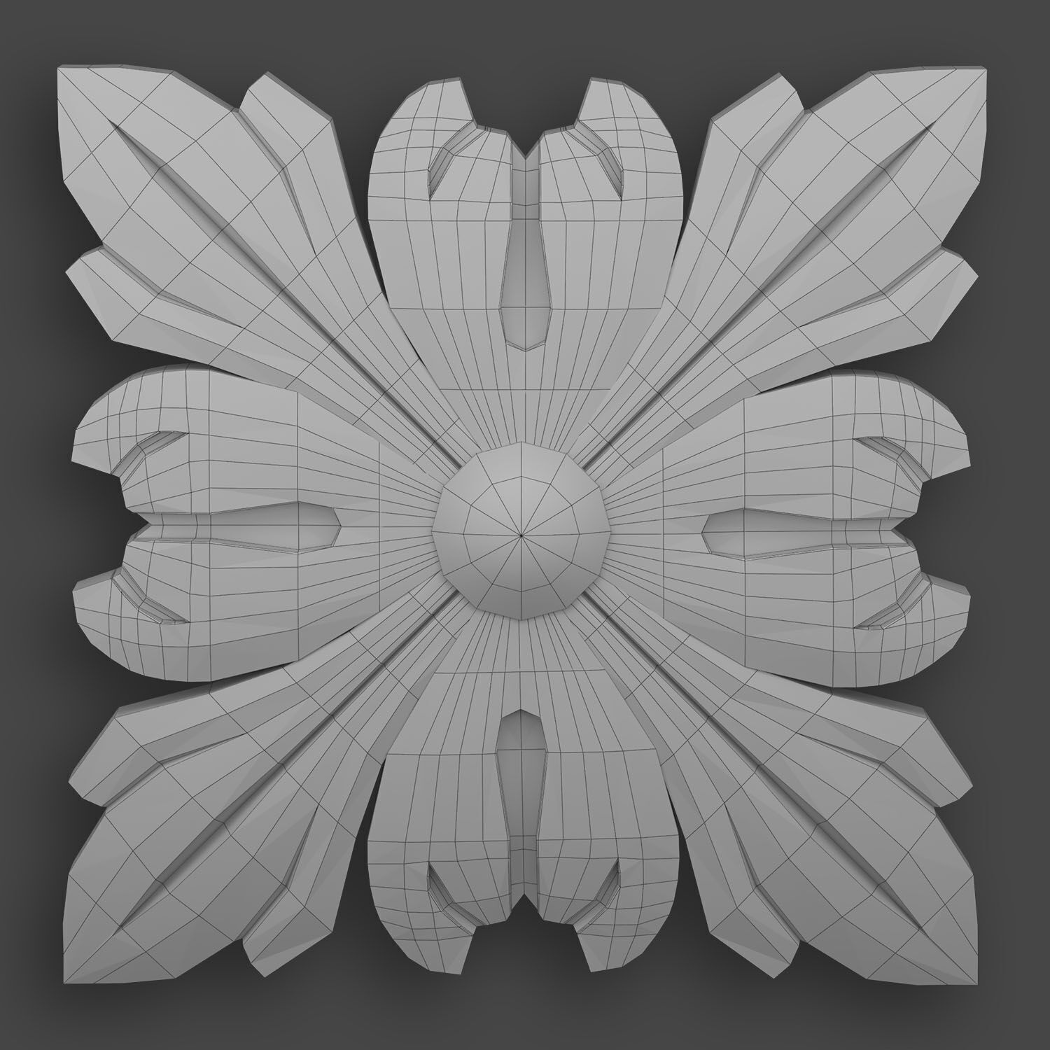 5 Flowers Ornamental Pack 8 3D model_23