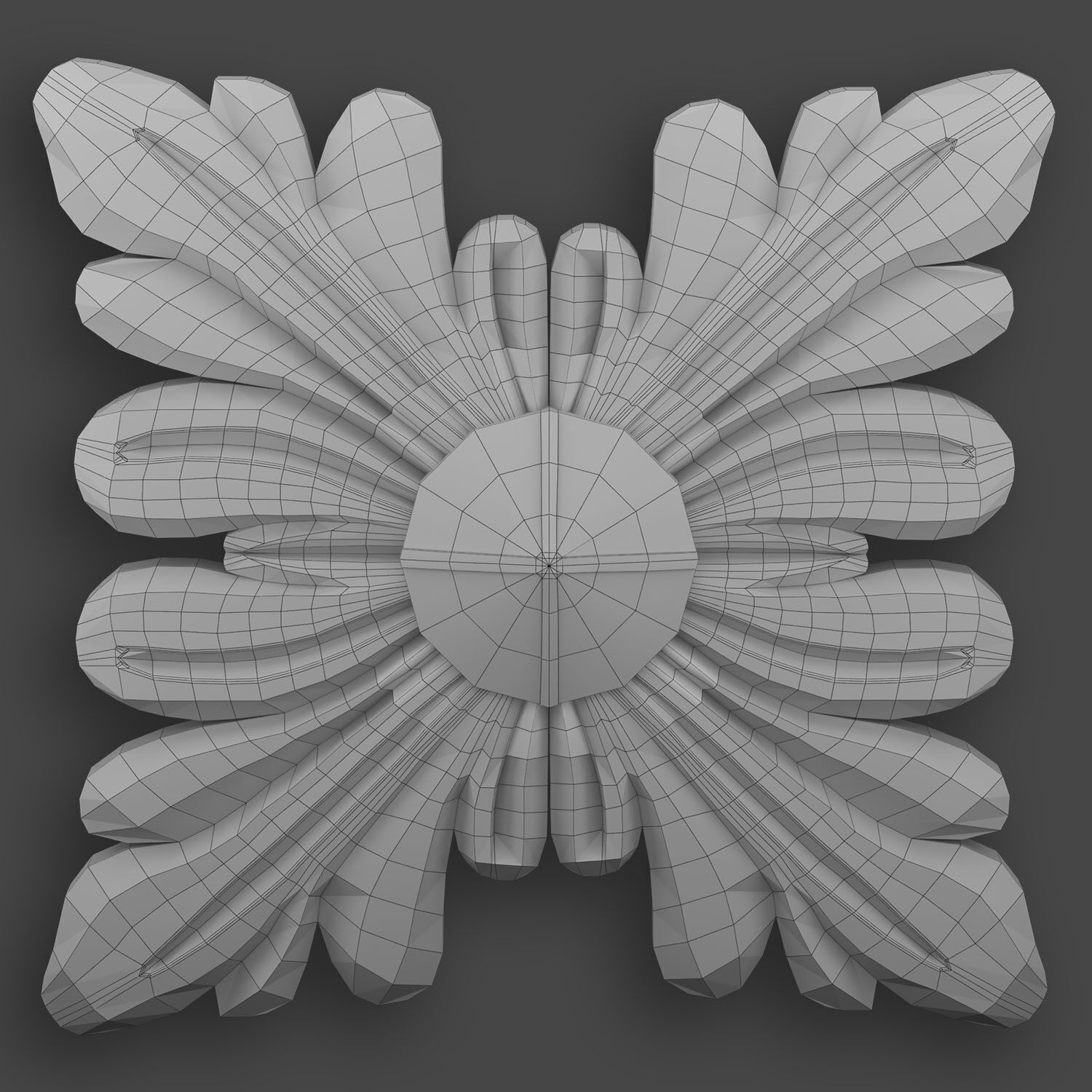 5 Flowers Ornamental Pack 8 3D model_19
