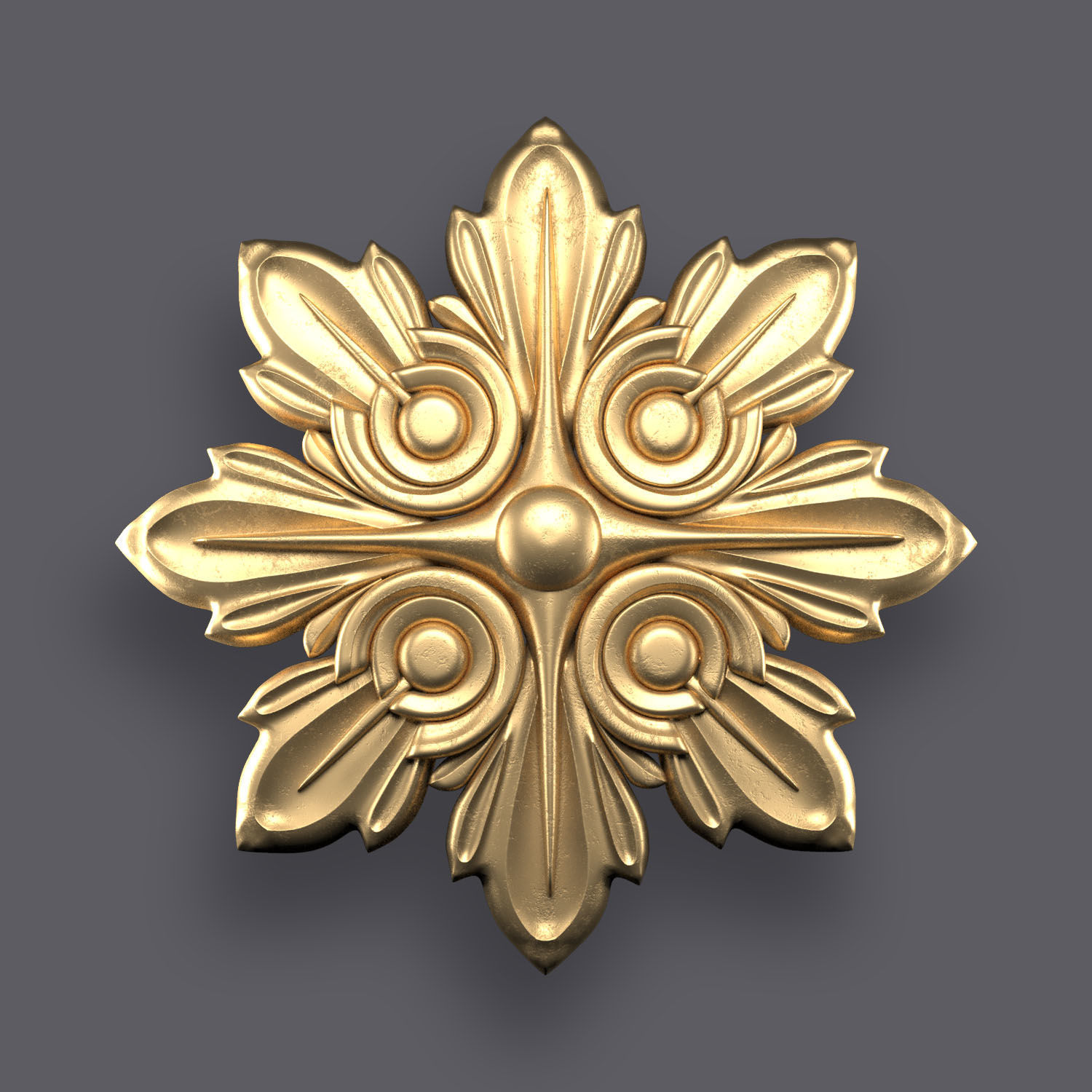 5 Flowers Ornamental Pack 8 3D model_4