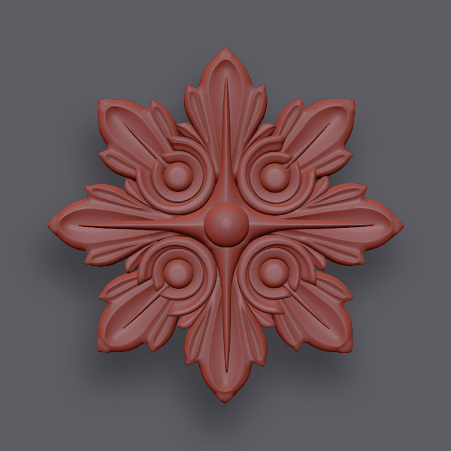 5 Flowers Ornamental Pack 8 3D model_16