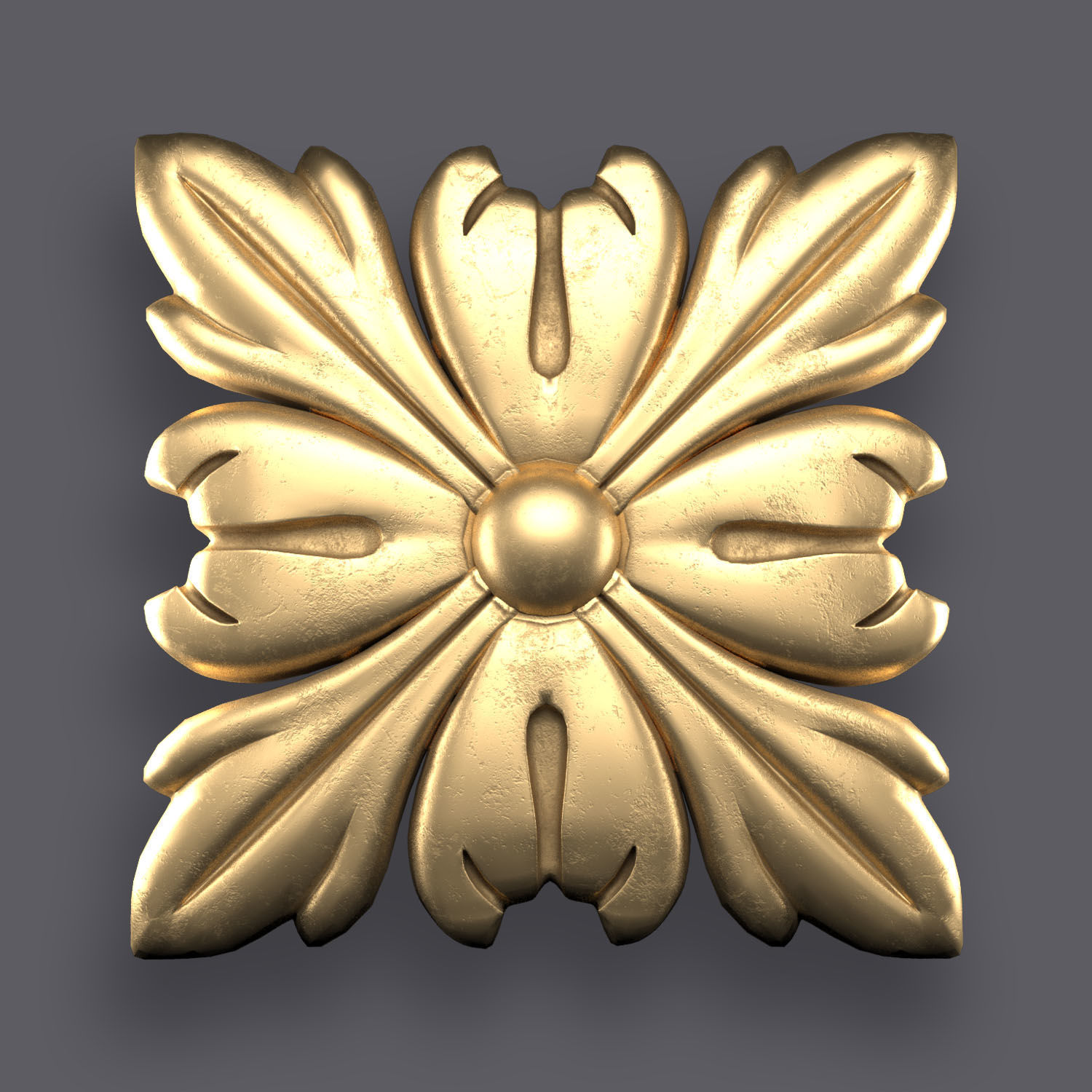 5 Flowers Ornamental Pack 8 3D model_5