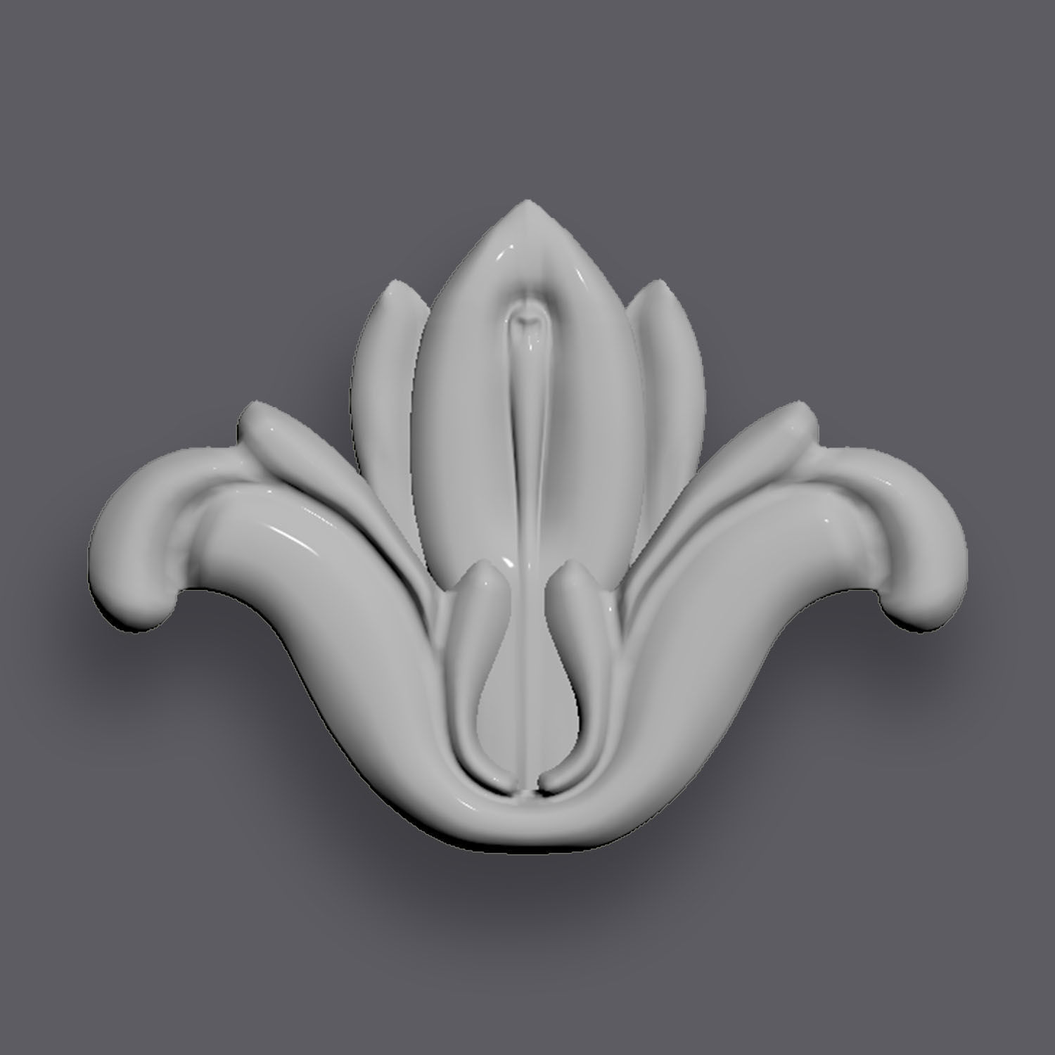 5 Flowers Ornamental Pack 8 3D model_9