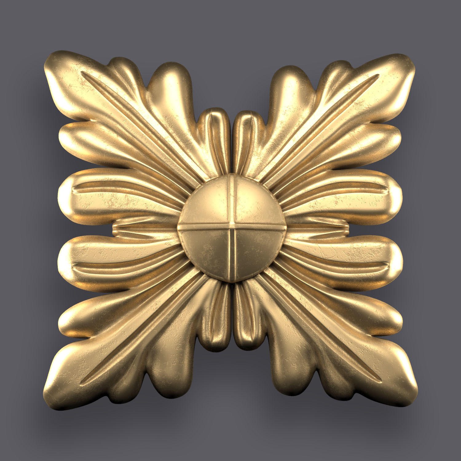 5 Flowers Ornamental Pack 8 3D model_1