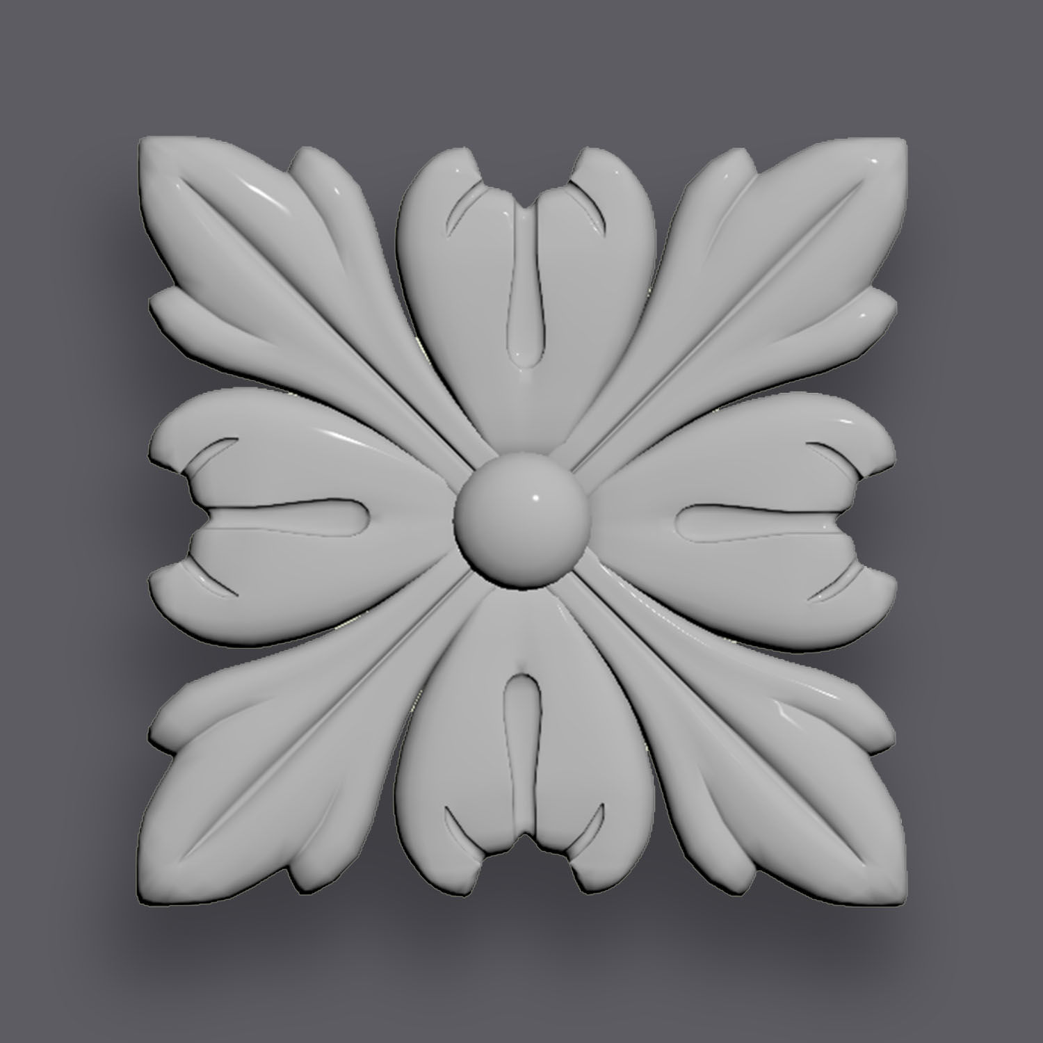 5 Flowers Ornamental Pack 8 3D model_11