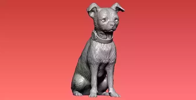 Dogs sitting - statue - 3D print