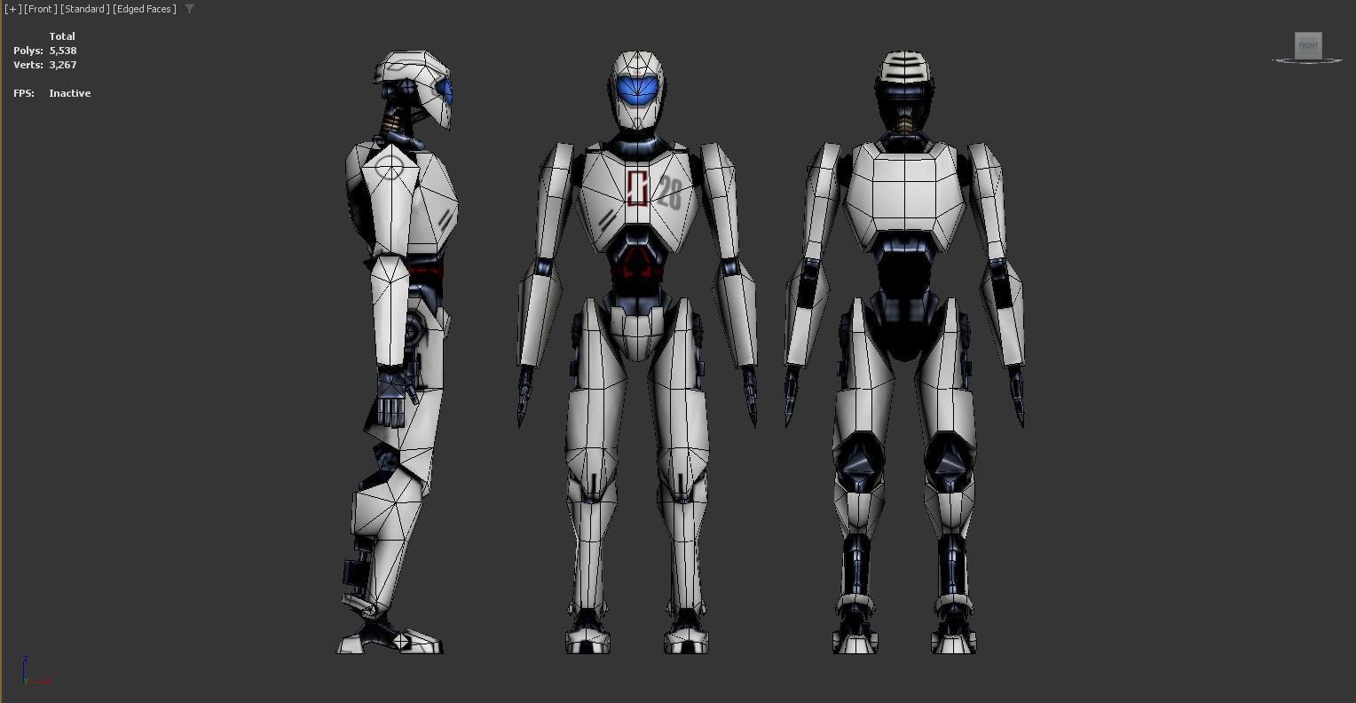3D model of a humanoid robot Low-poly 3D model_3