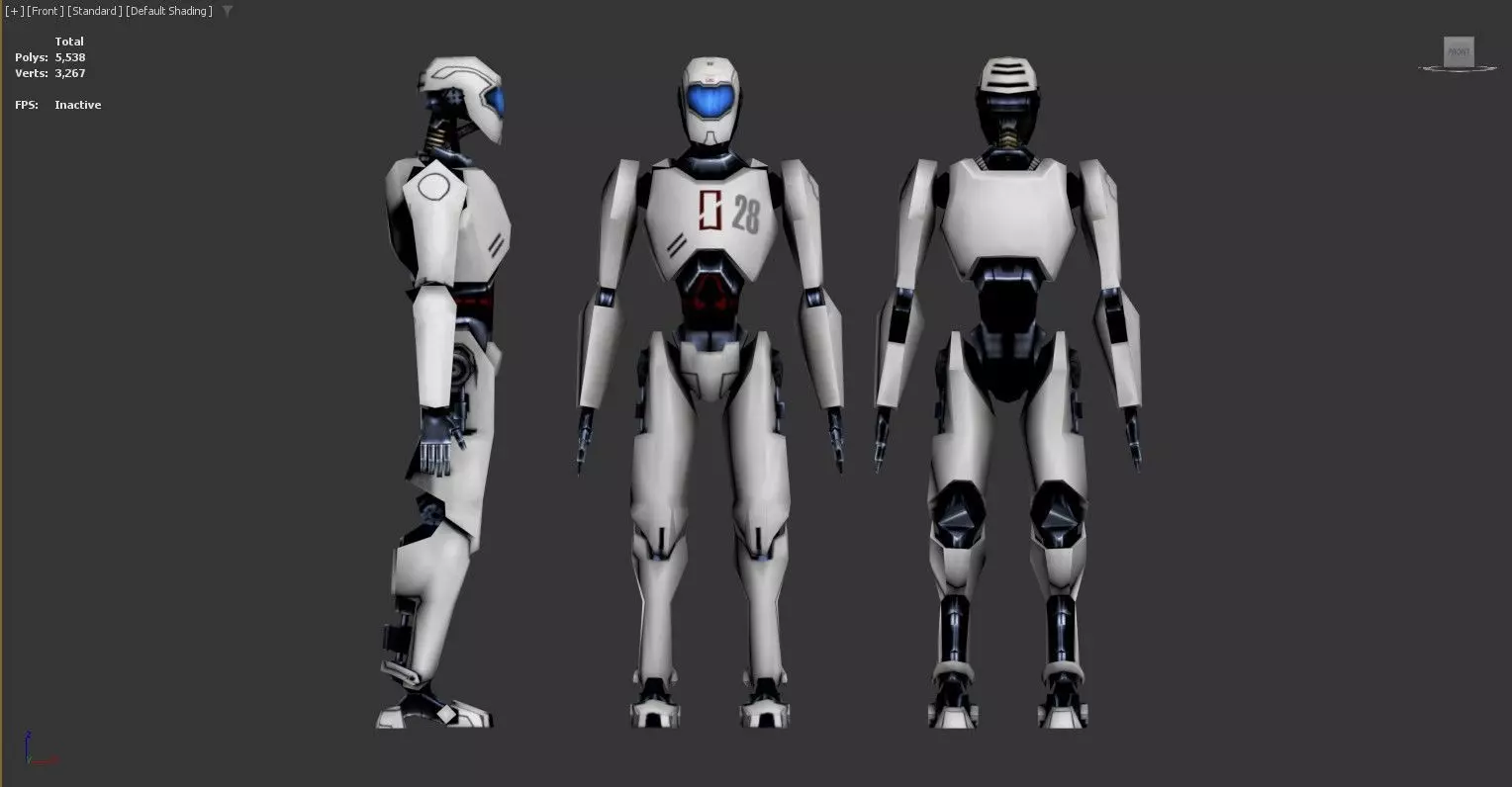3D model of a humanoid robot Low-poly 3D model_0