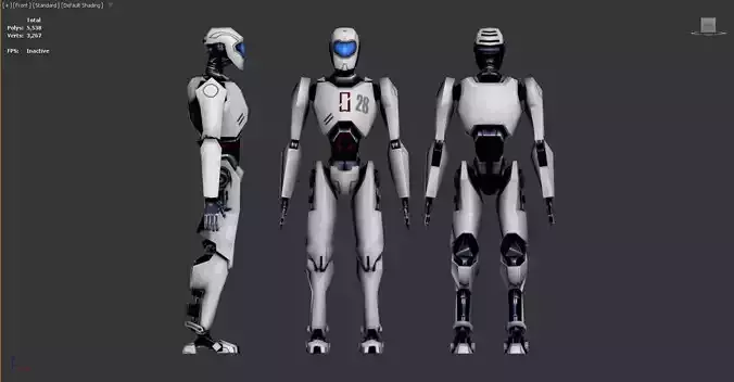 3D model of a humanoid robot Low-poly 3D model