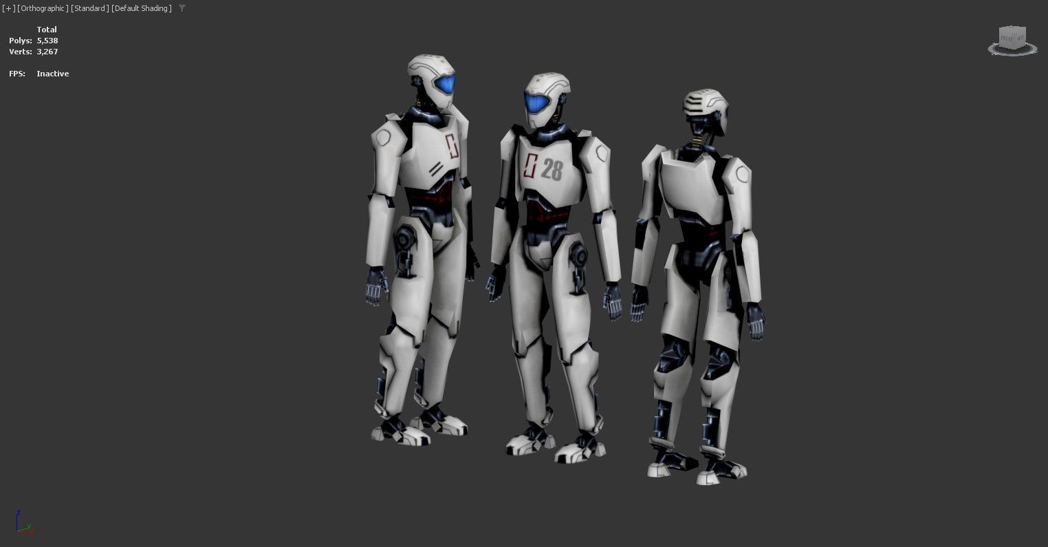3D model of a humanoid robot Low-poly 3D model_2