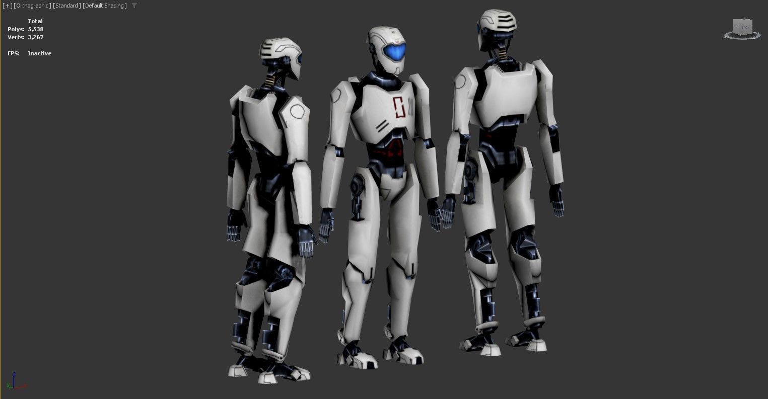 3D model of a humanoid robot Low-poly 3D model_4