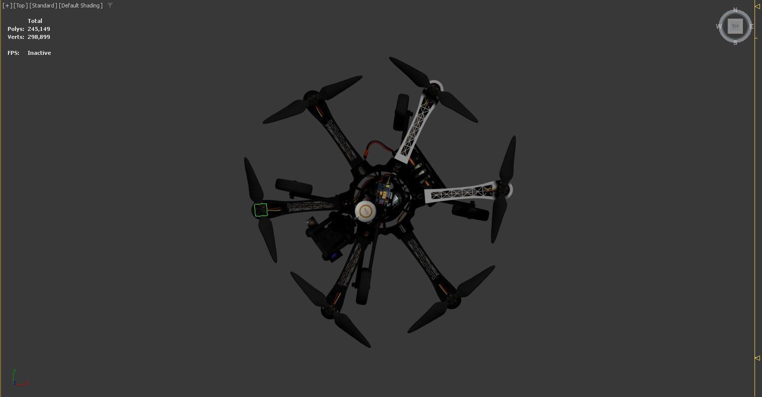 3D model of a drone with multiple rotors 3D model_1