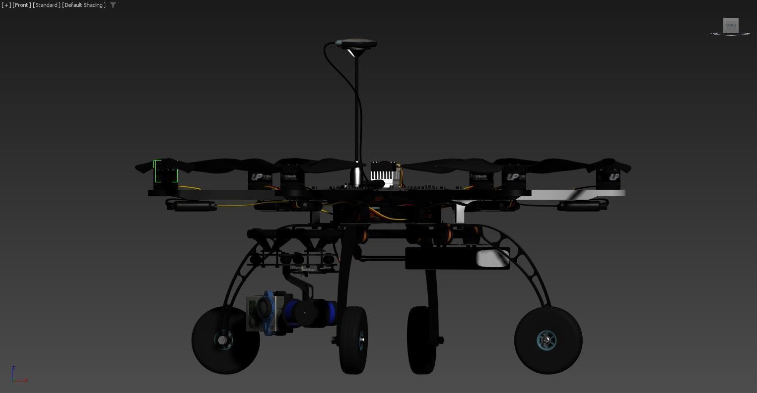3D model of a drone with multiple rotors 3D model_2