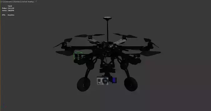 3D model of a drone with multiple rotors