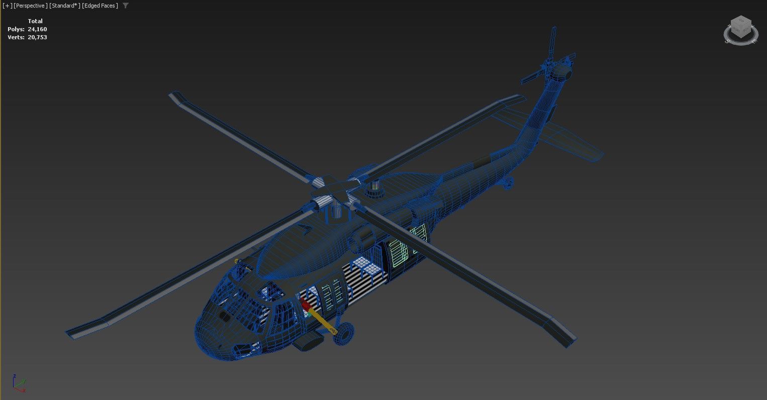 The image shows a 3D model of a helicopter Low-poly 3D model_1