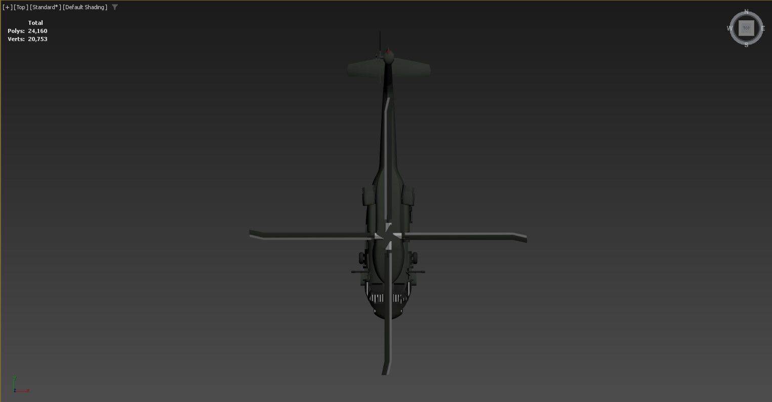 The image shows a 3D model of a helicopter Low-poly 3D model_2