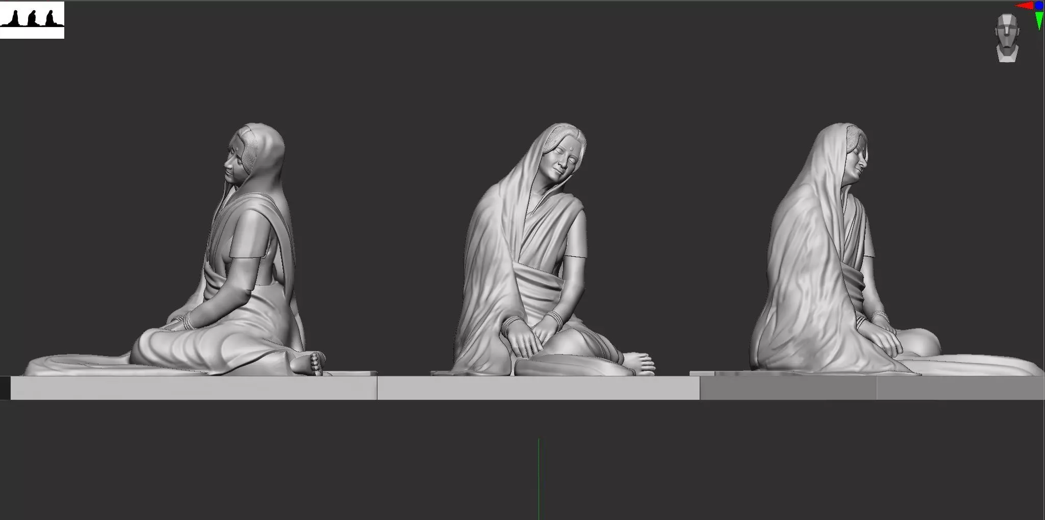 Anandamayi Ma  3D print model_0
