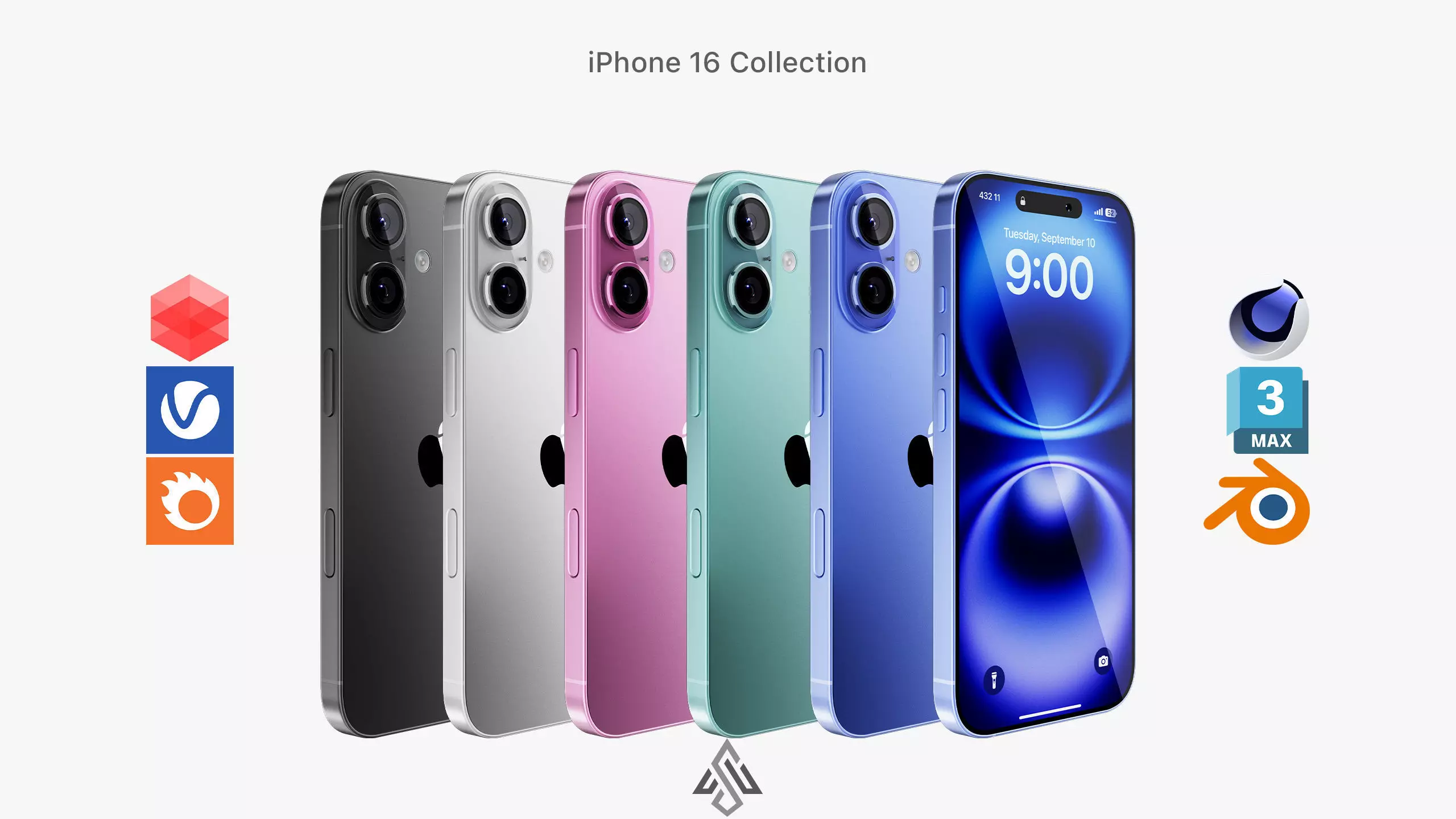 Apple iPhone 16 Collection 3D model_0