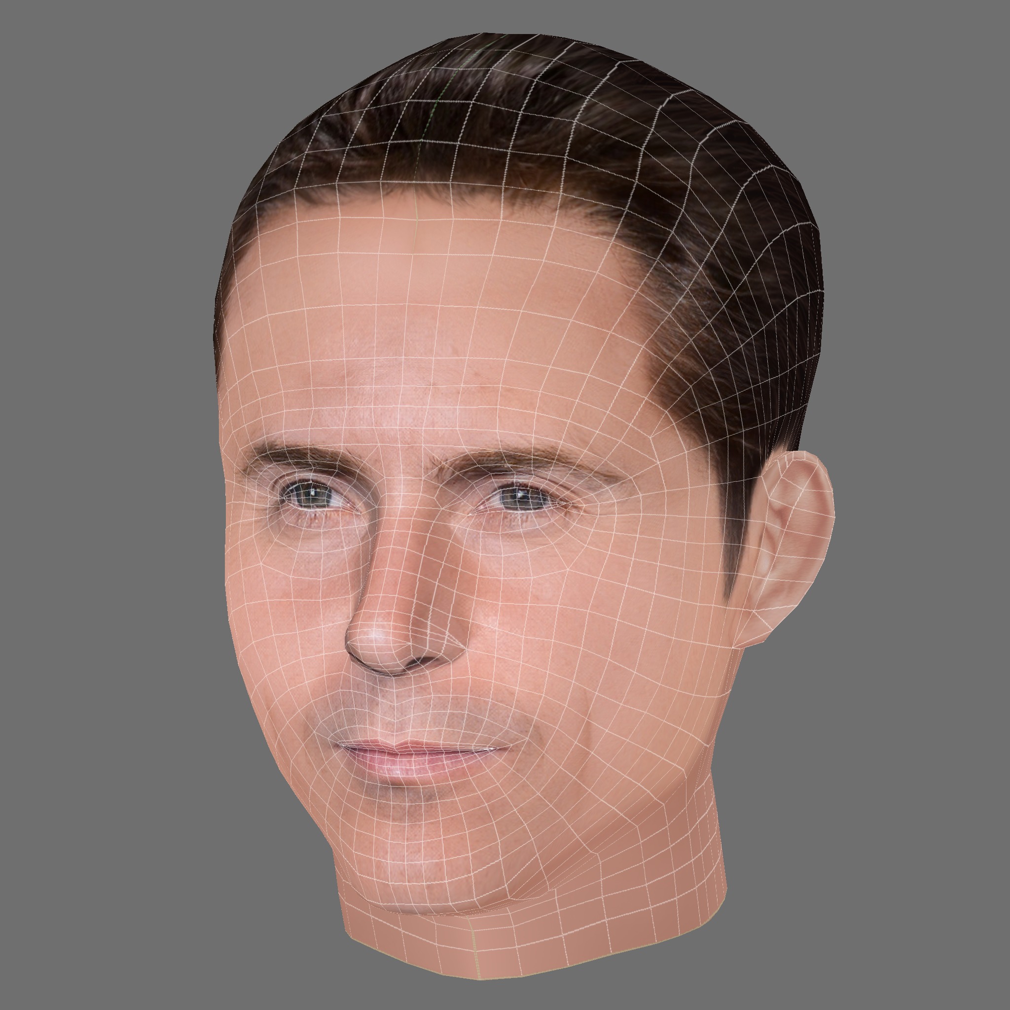 Alessandro Nivola Head - Low poly head for game Low-poly 3D model_7