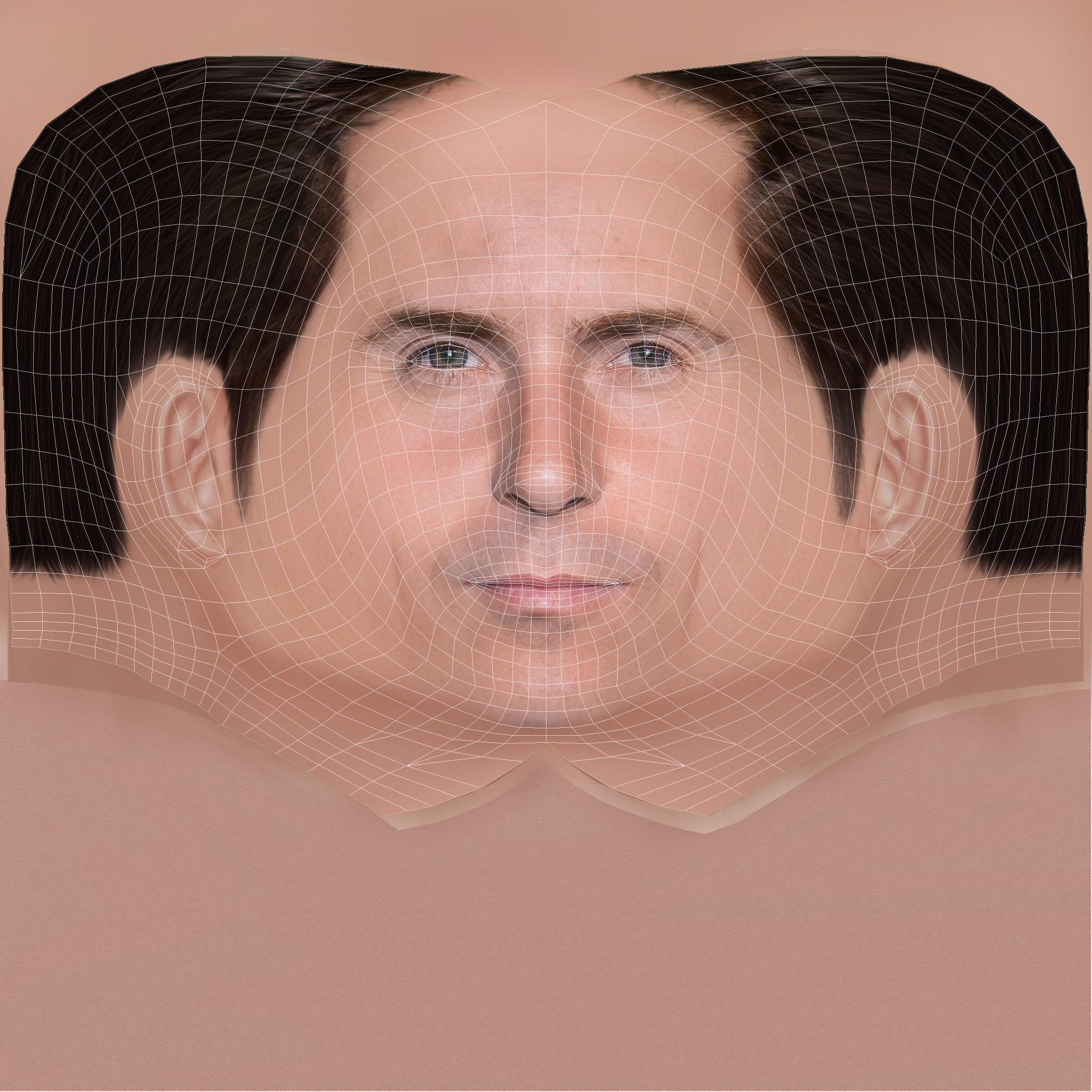 Alessandro Nivola Head - Low poly head for game Low-poly 3D model_8