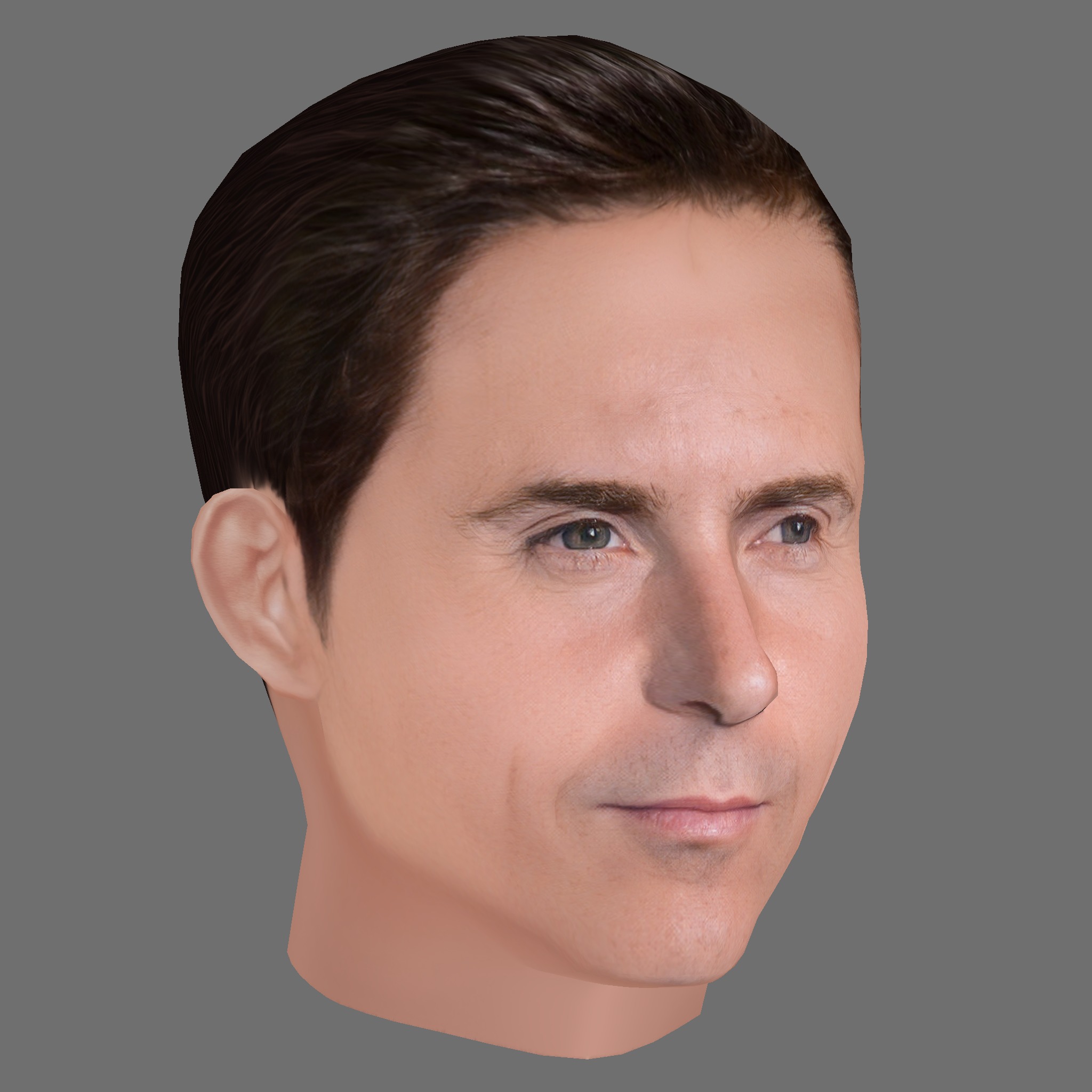 Alessandro Nivola Head - Low poly head for game Low-poly 3D model_6