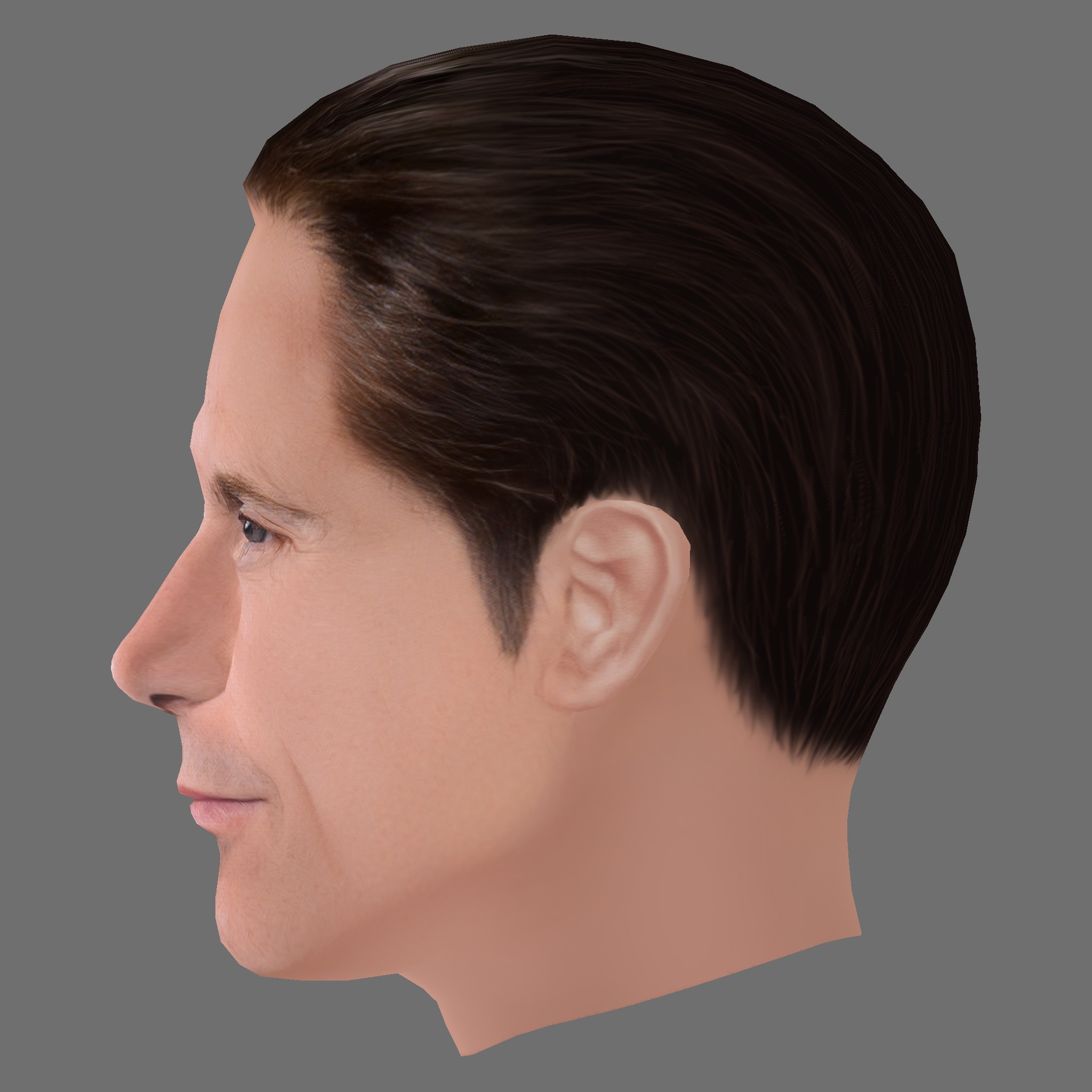 Alessandro Nivola Head - Low poly head for game Low-poly 3D model_2