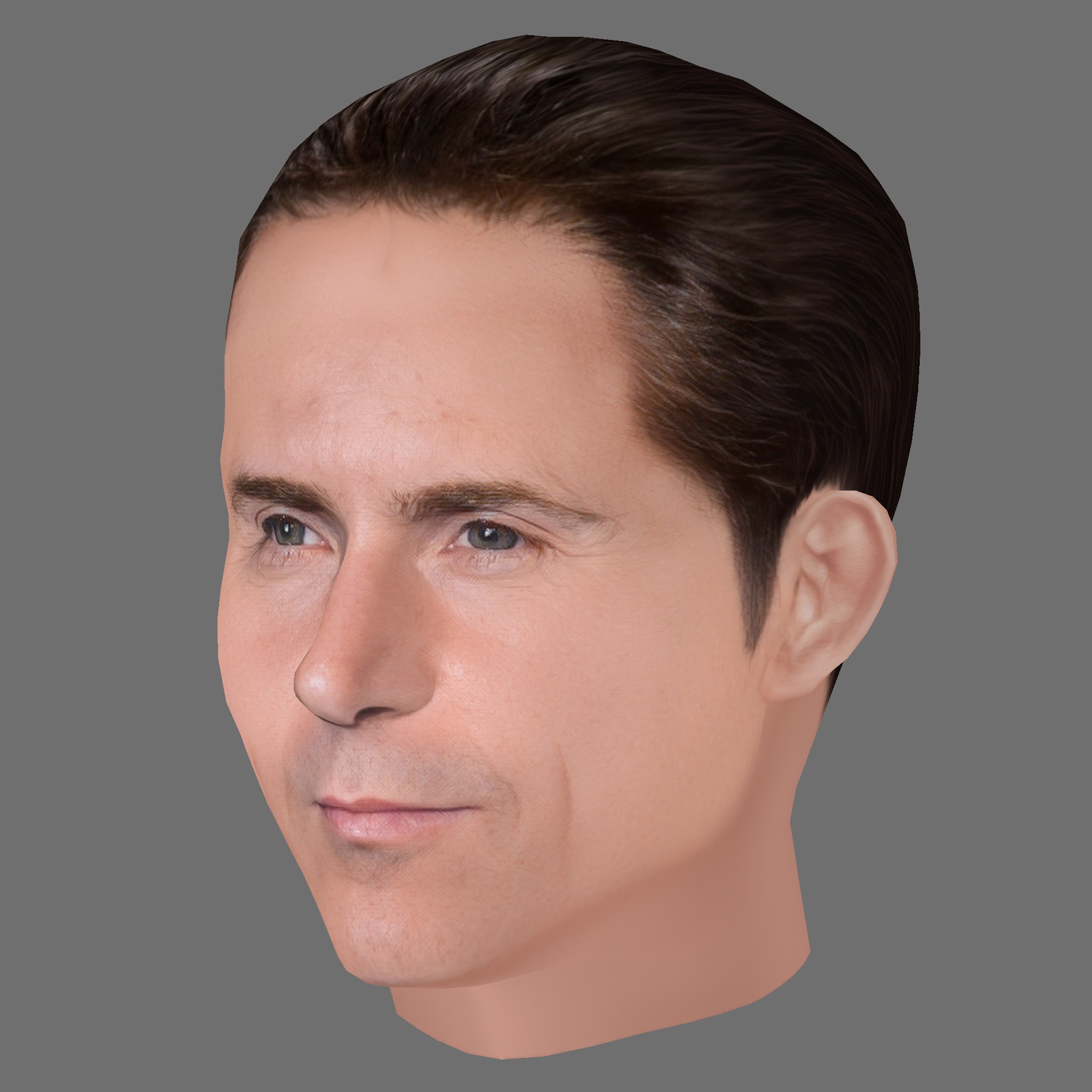 Alessandro Nivola Head - Low poly head for game Low-poly 3D model_1