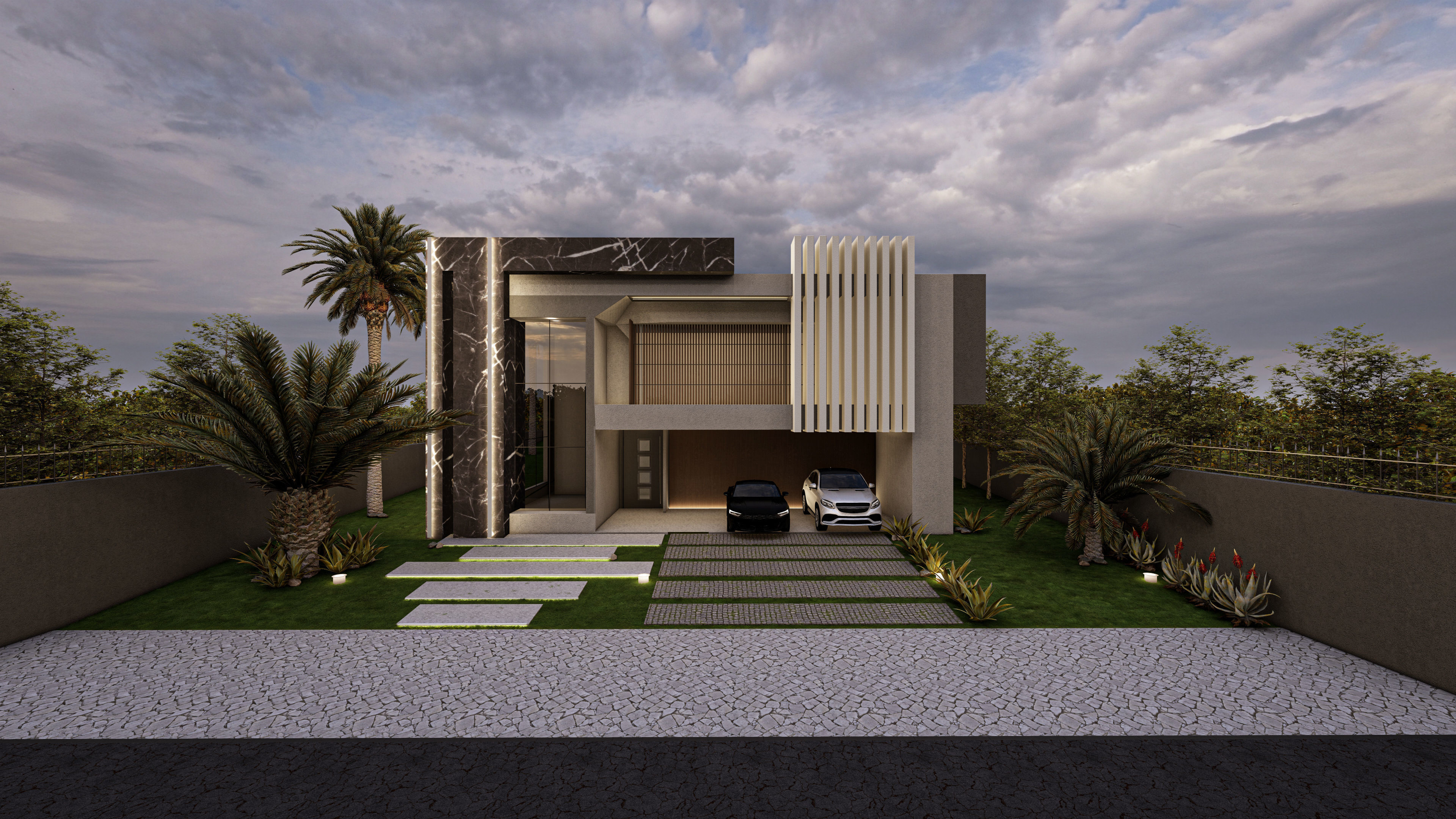Modern Luxury Villa Exterior Design 3D Model 3D model_6