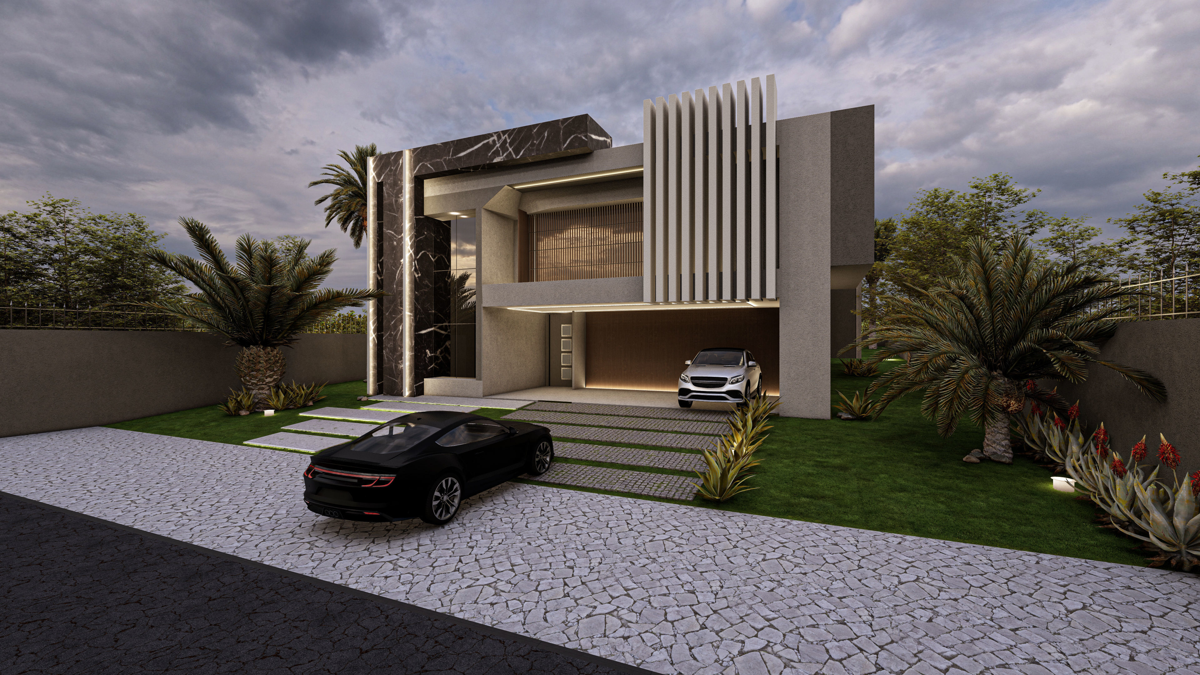 Modern Luxury Villa Exterior Design 3D Model 3D model_2