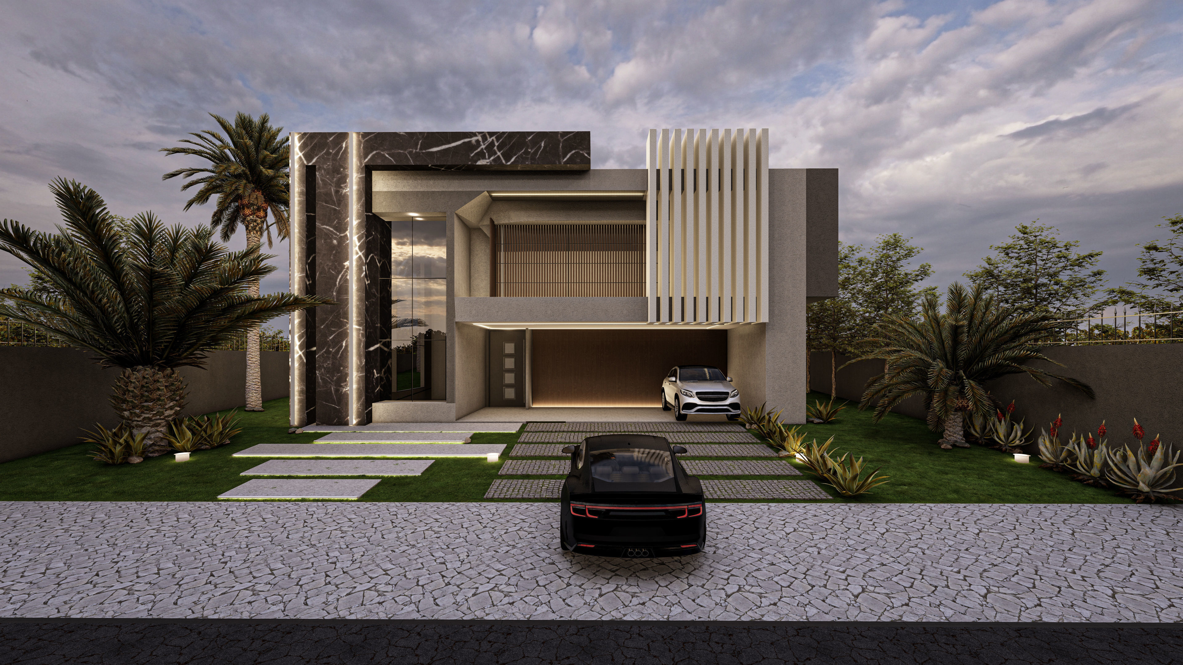 Modern Luxury Villa Exterior Design 3D Model 3D model_5