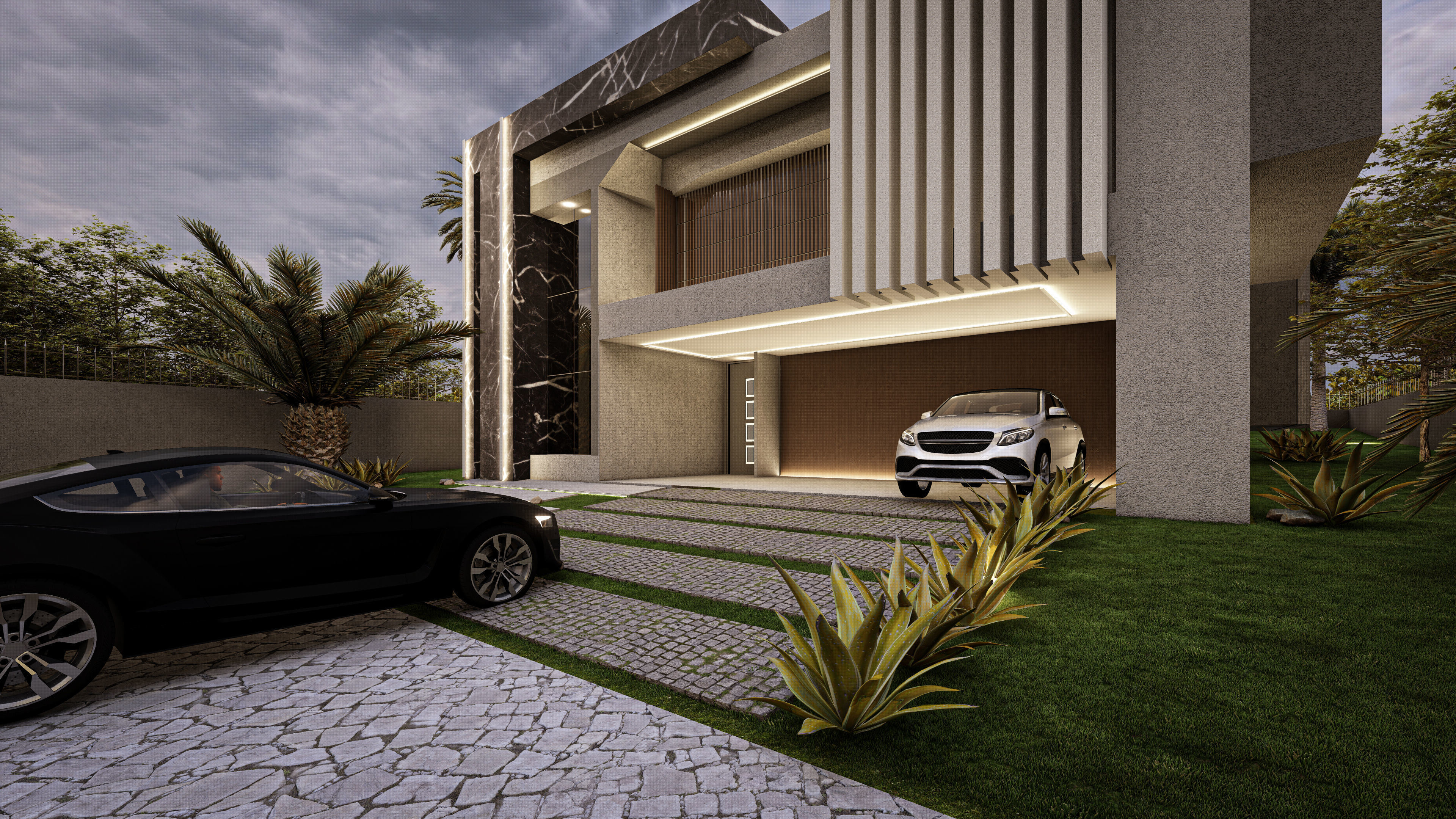 Modern Luxury Villa Exterior Design 3D Model 3D model_8