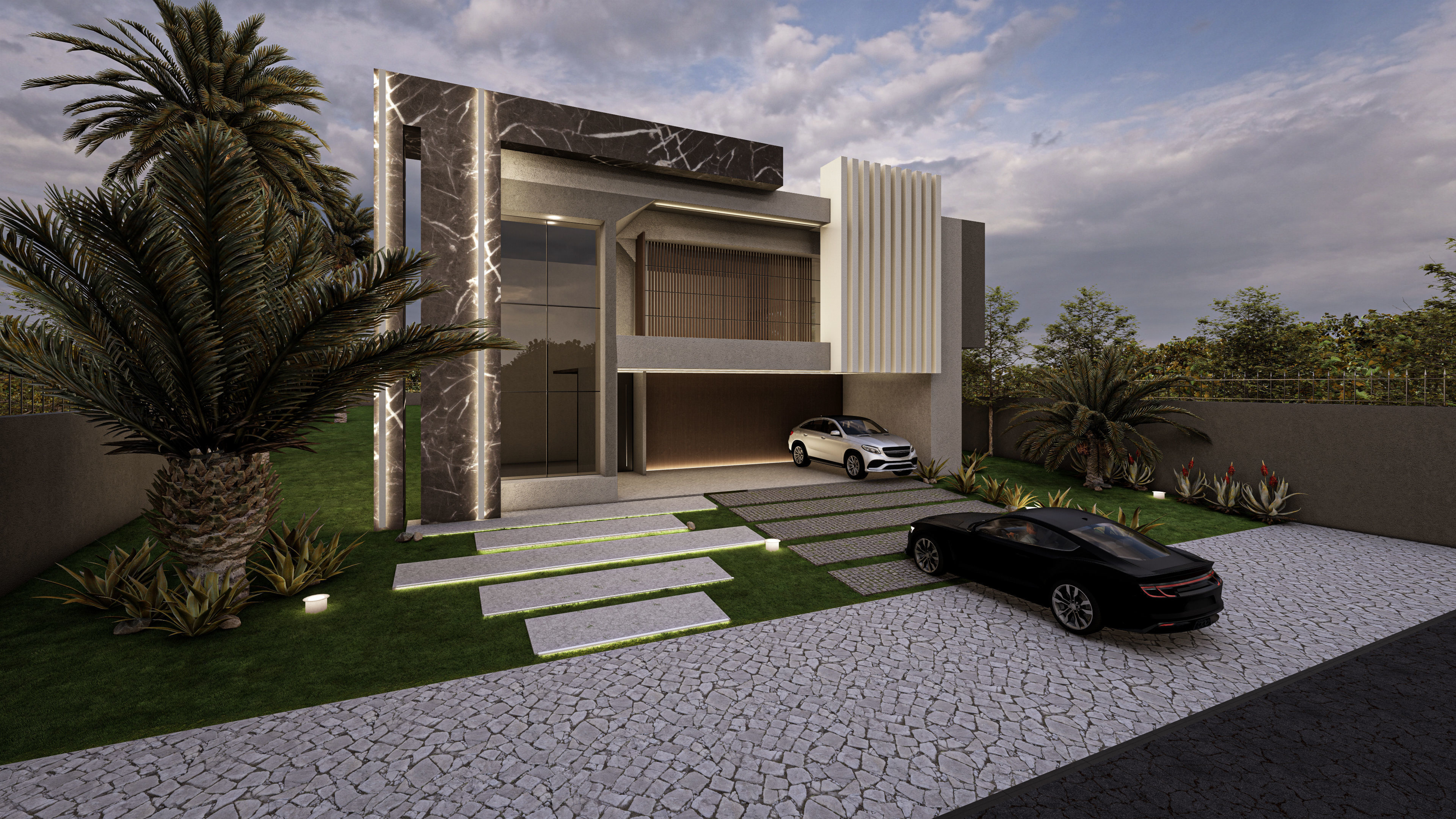 Modern Luxury Villa Exterior Design 3D Model 3D model_7