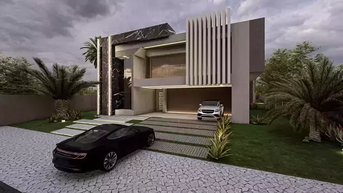 Modern Luxury Villa Exterior Design 3D Model 3D model