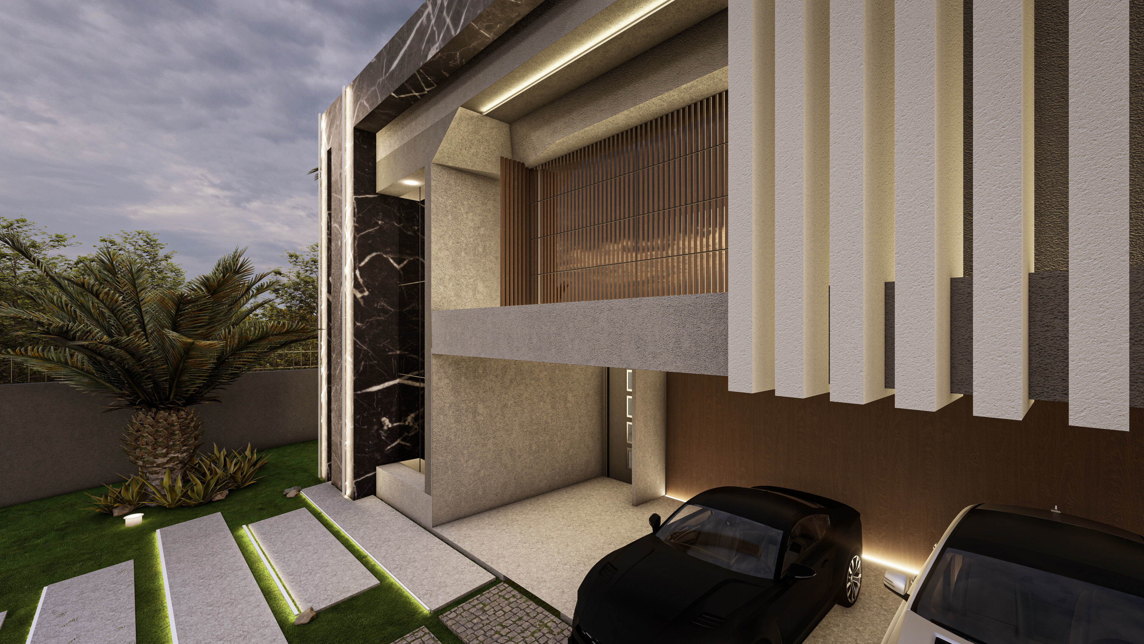 Modern Luxury Villa Exterior Design 3D Model 3D model_9