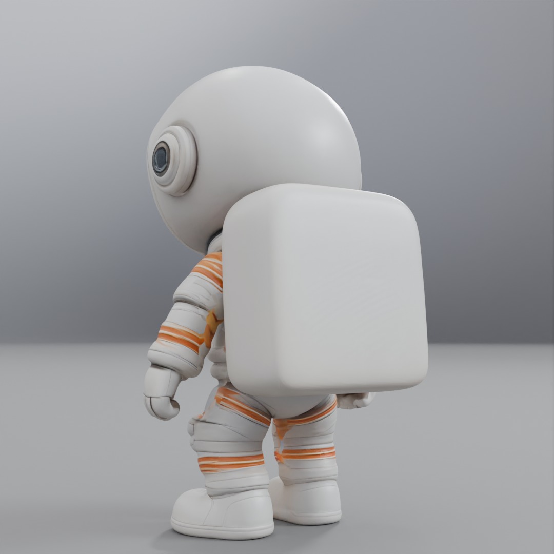 cartoon astronaut 3D model_2