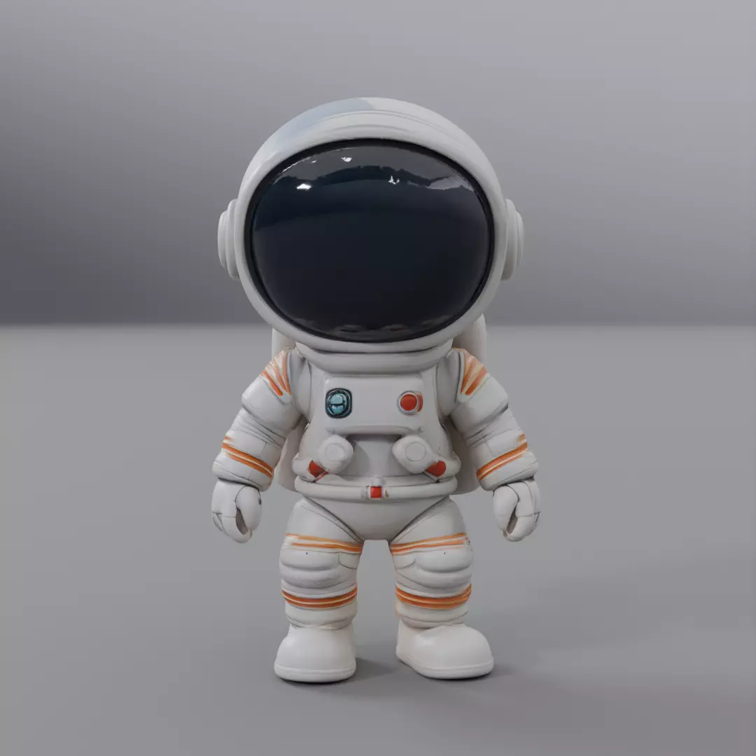 cartoon astronaut 3D model_0