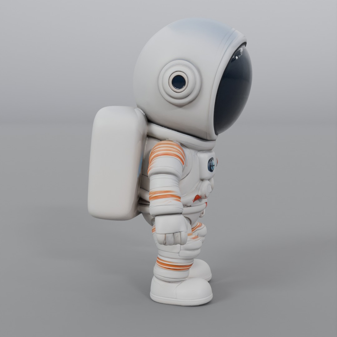 cartoon astronaut 3D model_1