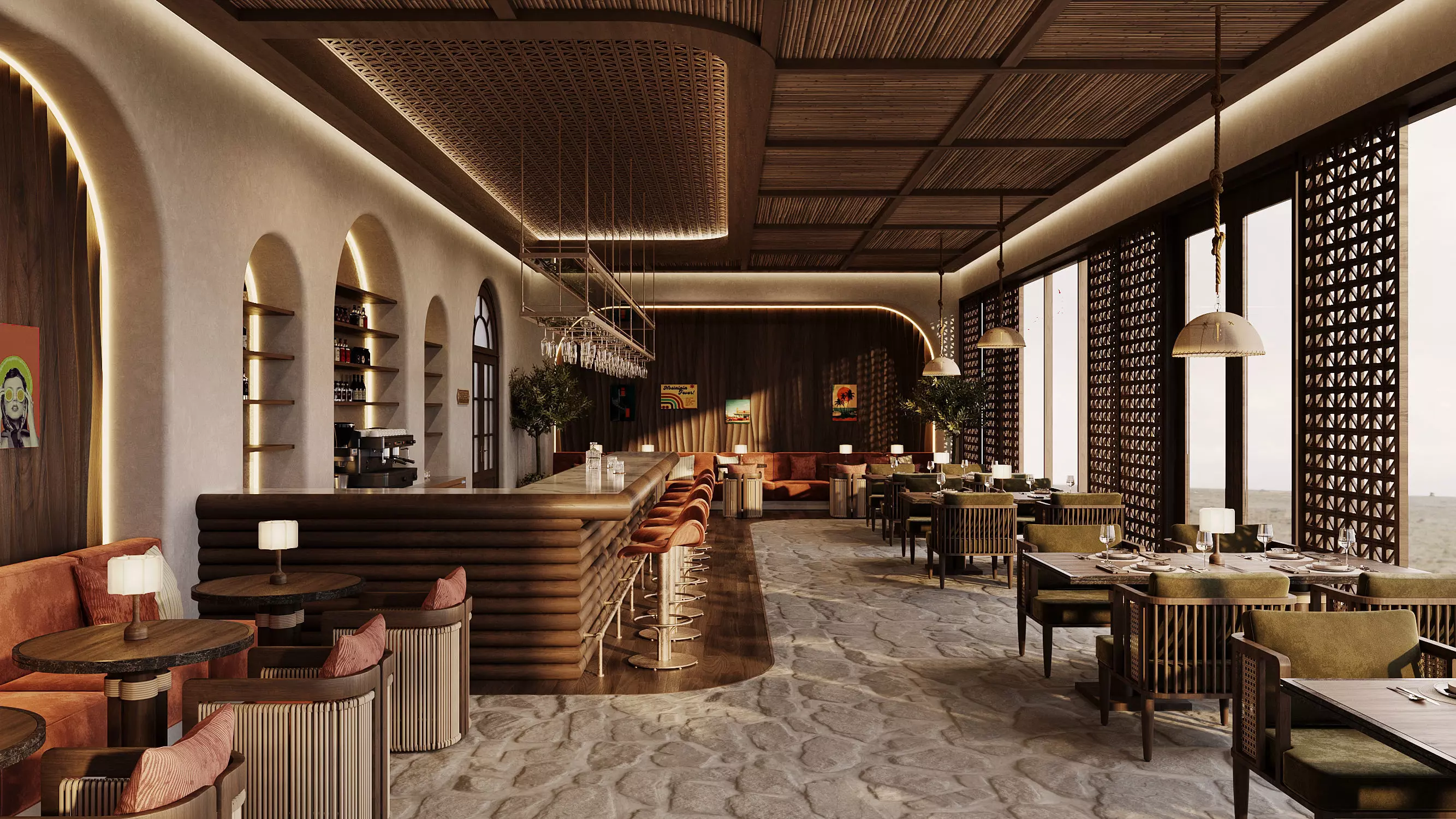 Bar Restaurant 3D model_0