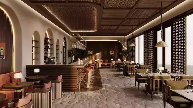 Bar Restaurant 3D model Bar Restaurant 3D model