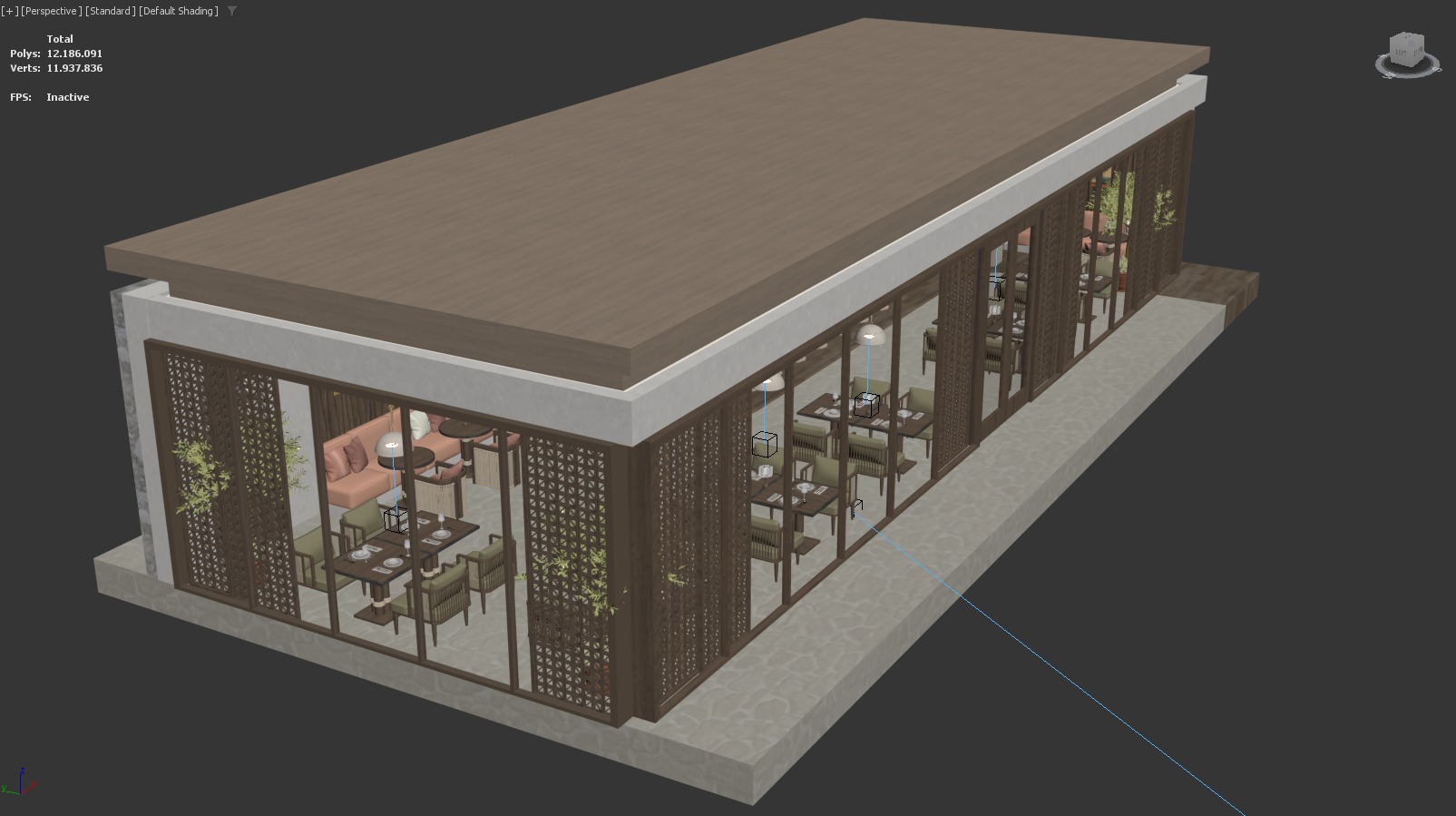 Bar Restaurant 3D model_18