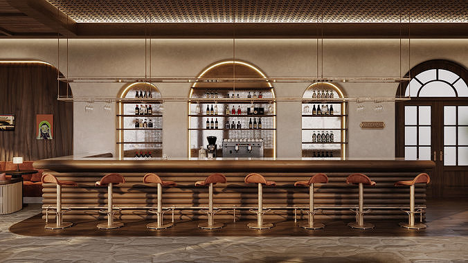 Bar Restaurant 3D model 3