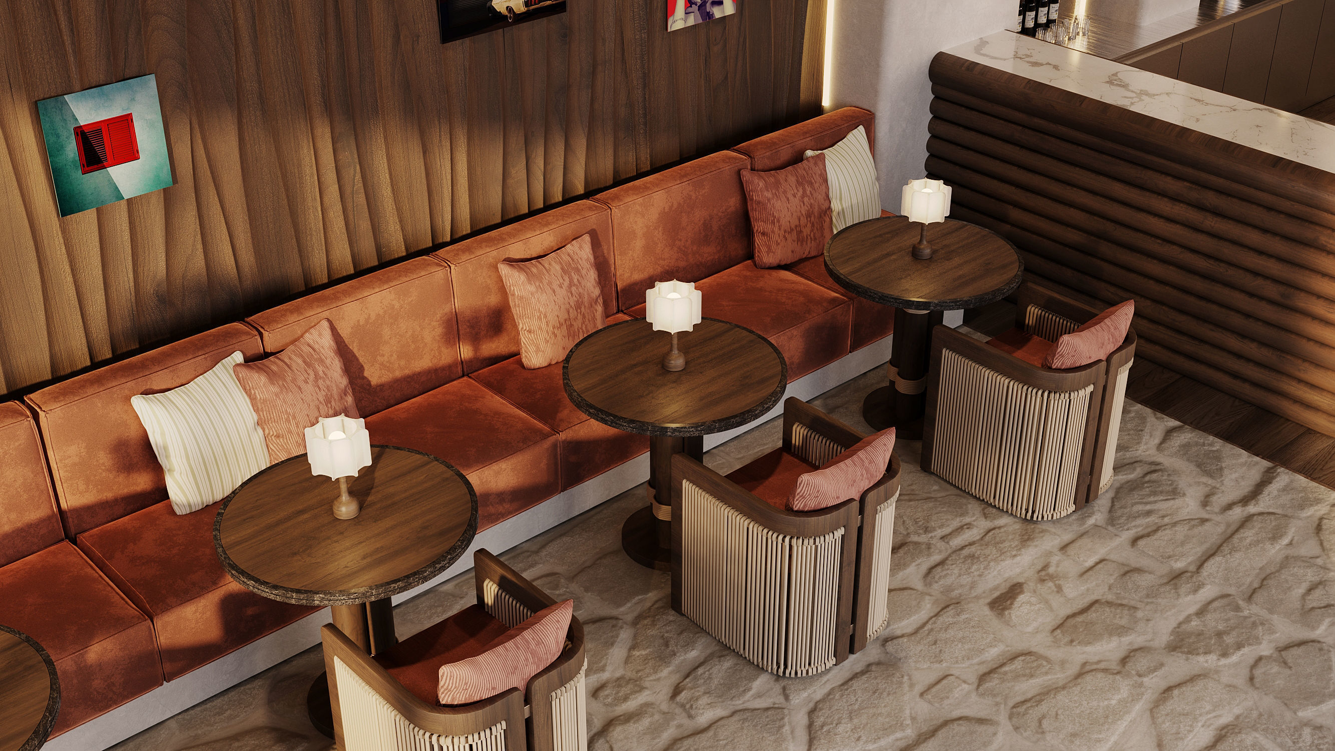 Bar Restaurant 3D model_8