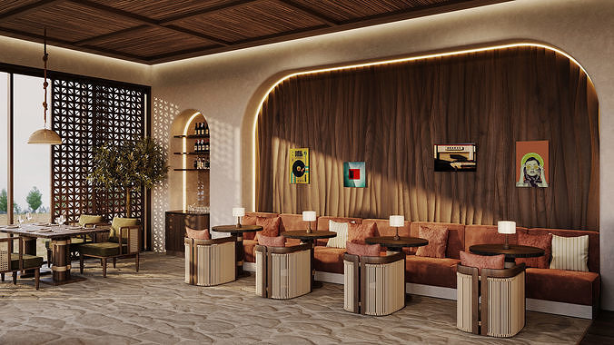 Bar Restaurant 3D model 4