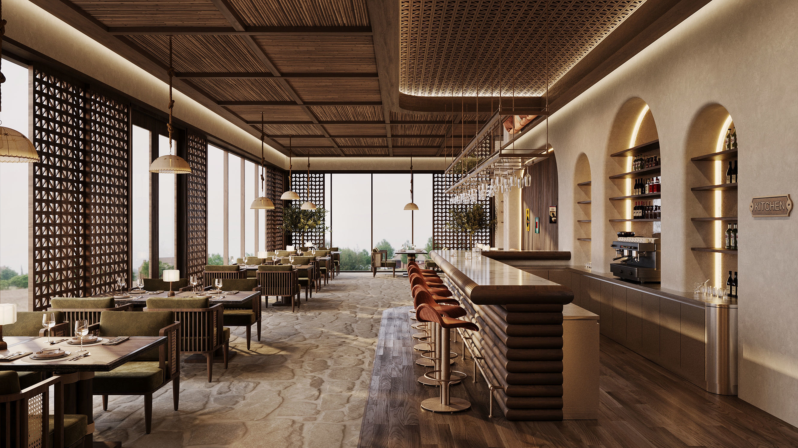 Bar Restaurant 3D model_6