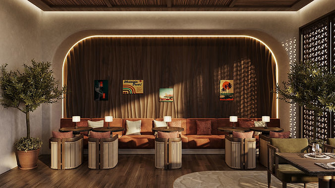 Bar Restaurant 3D model 5
