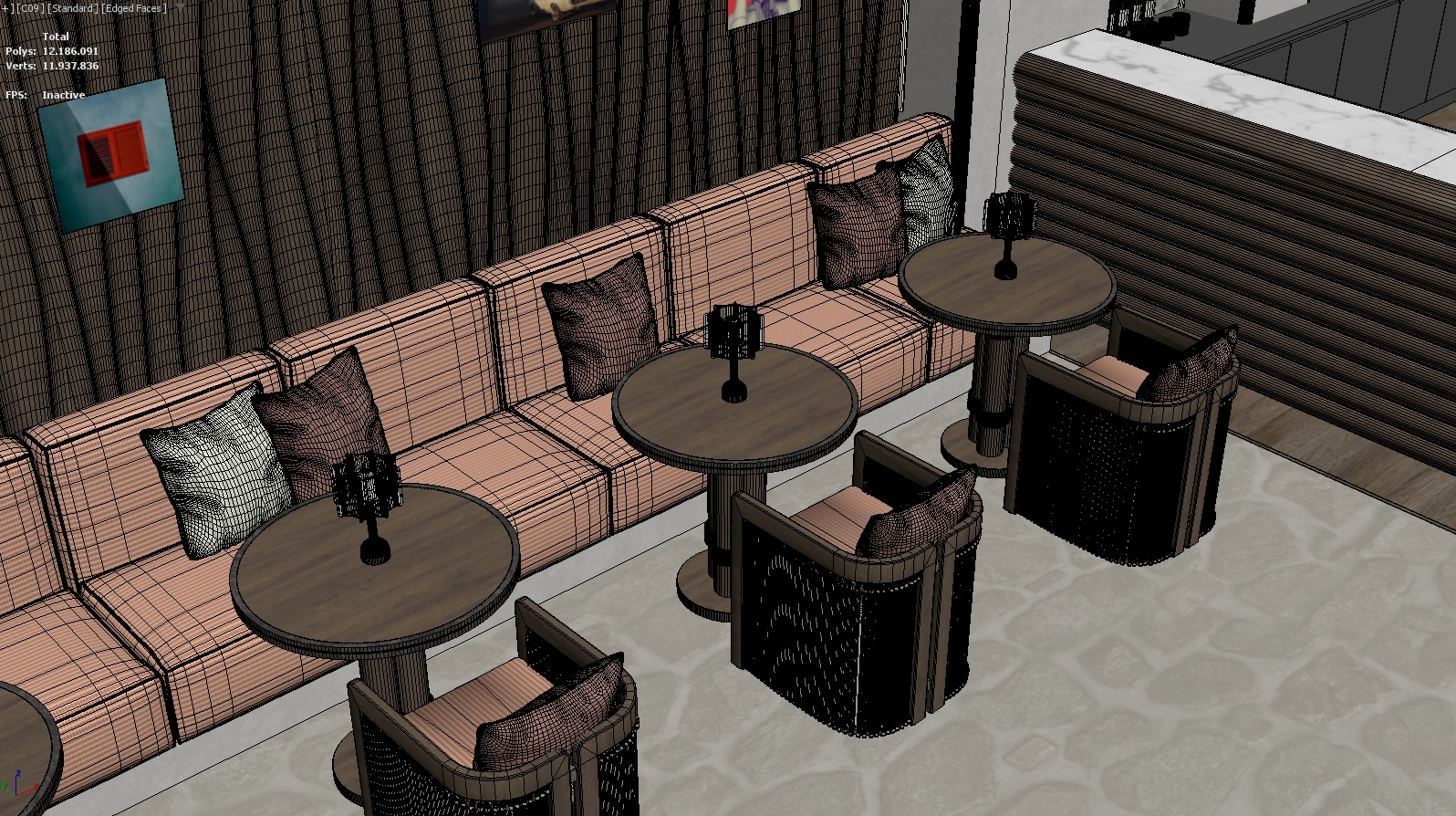 Bar Restaurant 3D model_17