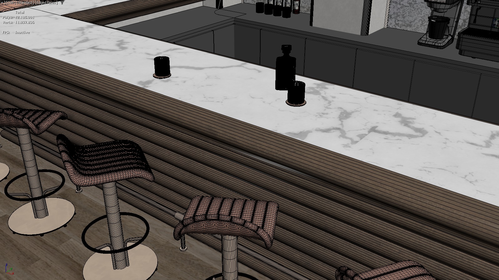 Bar Restaurant 3D model_16