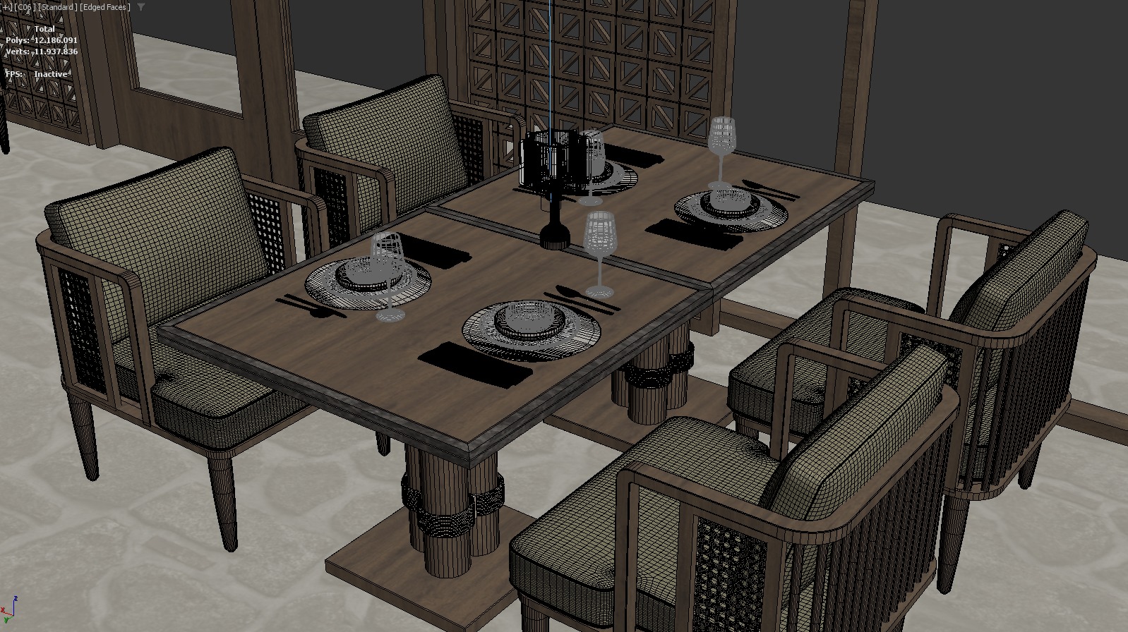 Bar Restaurant 3D model_14
